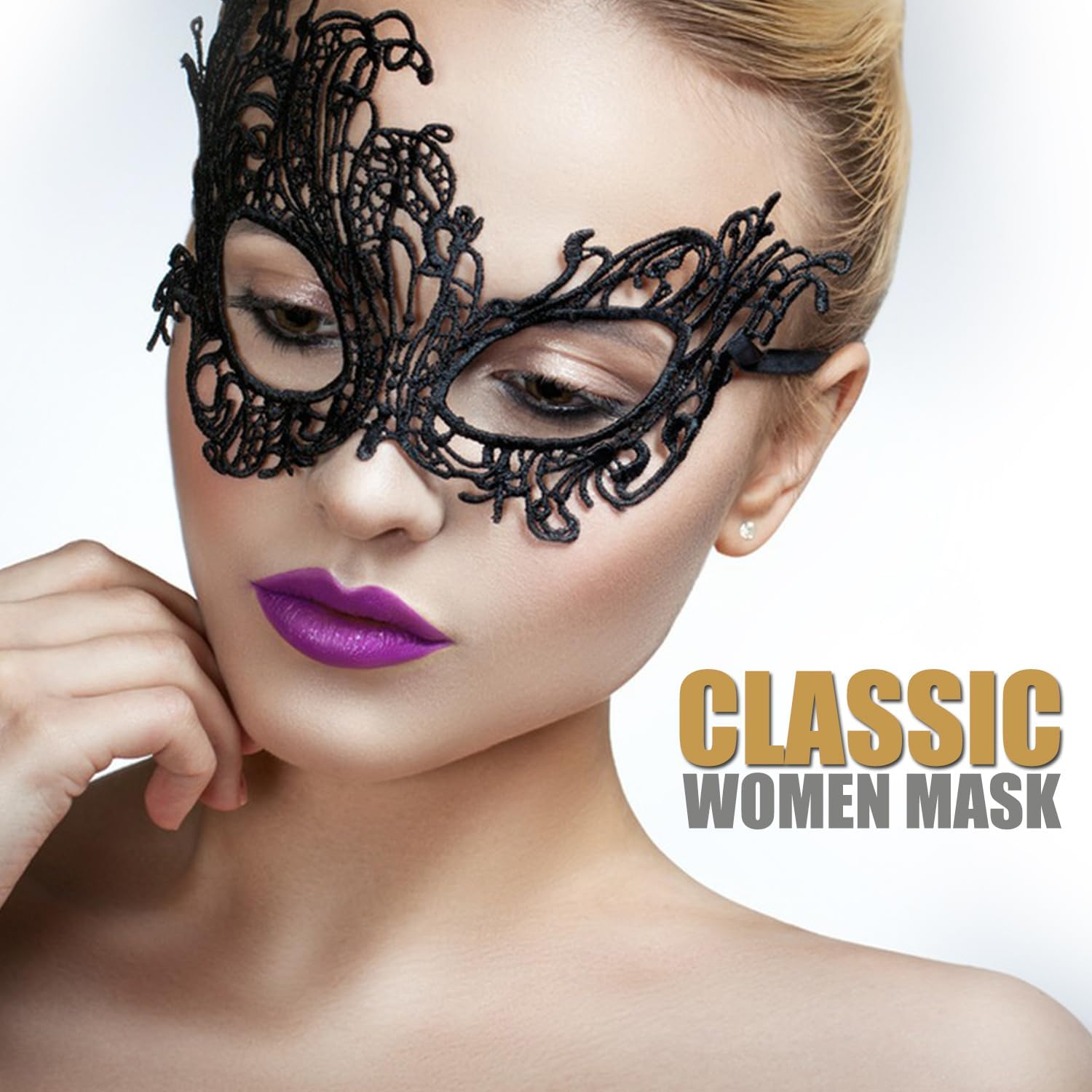 Masquerade Mask for Women Lace Venetian Mask Halloween Mask for Carnival Costume Cosplay Party Ball