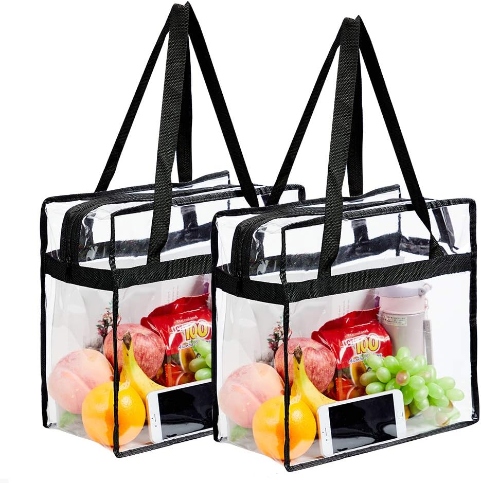 Clear Tote Bag Stadium Approved, Stadium Security Travel & Gym Clear Bag, Perfect Clear Shoulder Bag for Work, Sports Games and Concerts - 12” x 12” x 6”