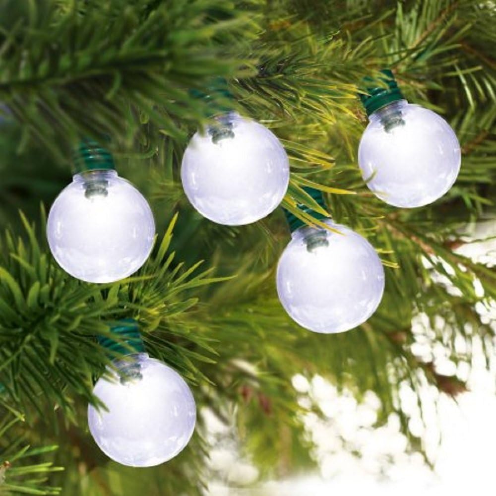 One-Day Sale: Up to 60% Off LED Super Bright G30 Light Set Green Wire Cool White Bulbs, 100 Count