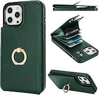 Vista 13 de Folosu Funda compatible con iPhone 12 Pro Max con soporte para tarjetas, rotación de 360°, soporte de anillo de dedo con función atril, protección