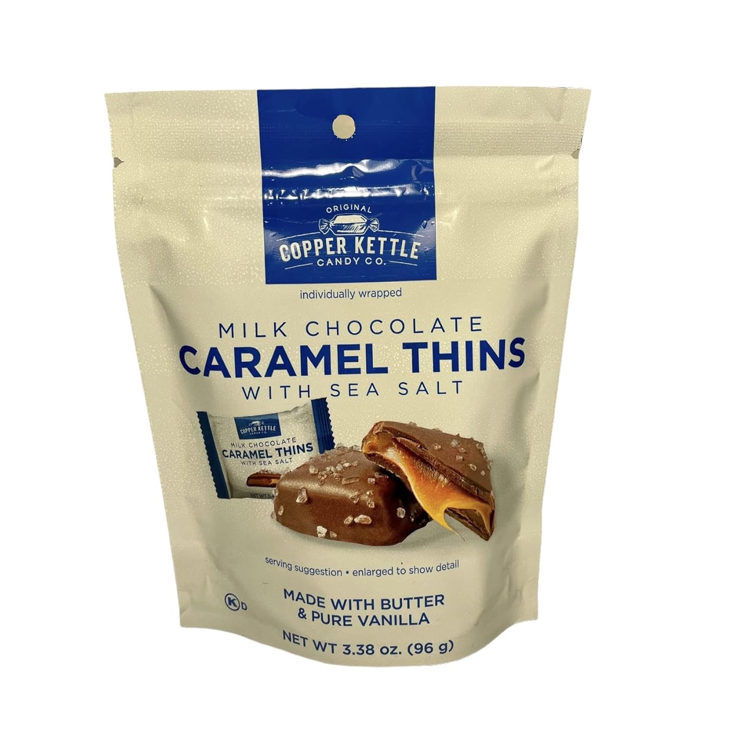 Copper Kettle Caramel Thins with Sea Salt Made with Butter