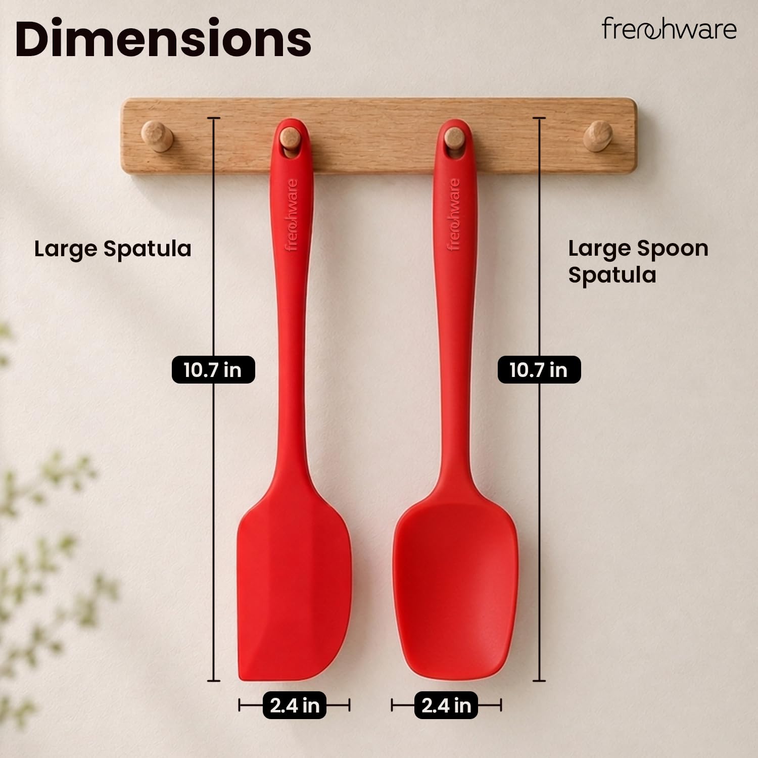 Frenchware Set of 2 Non-Stick Silicone Large Spatula and Spoon for Cooking 1