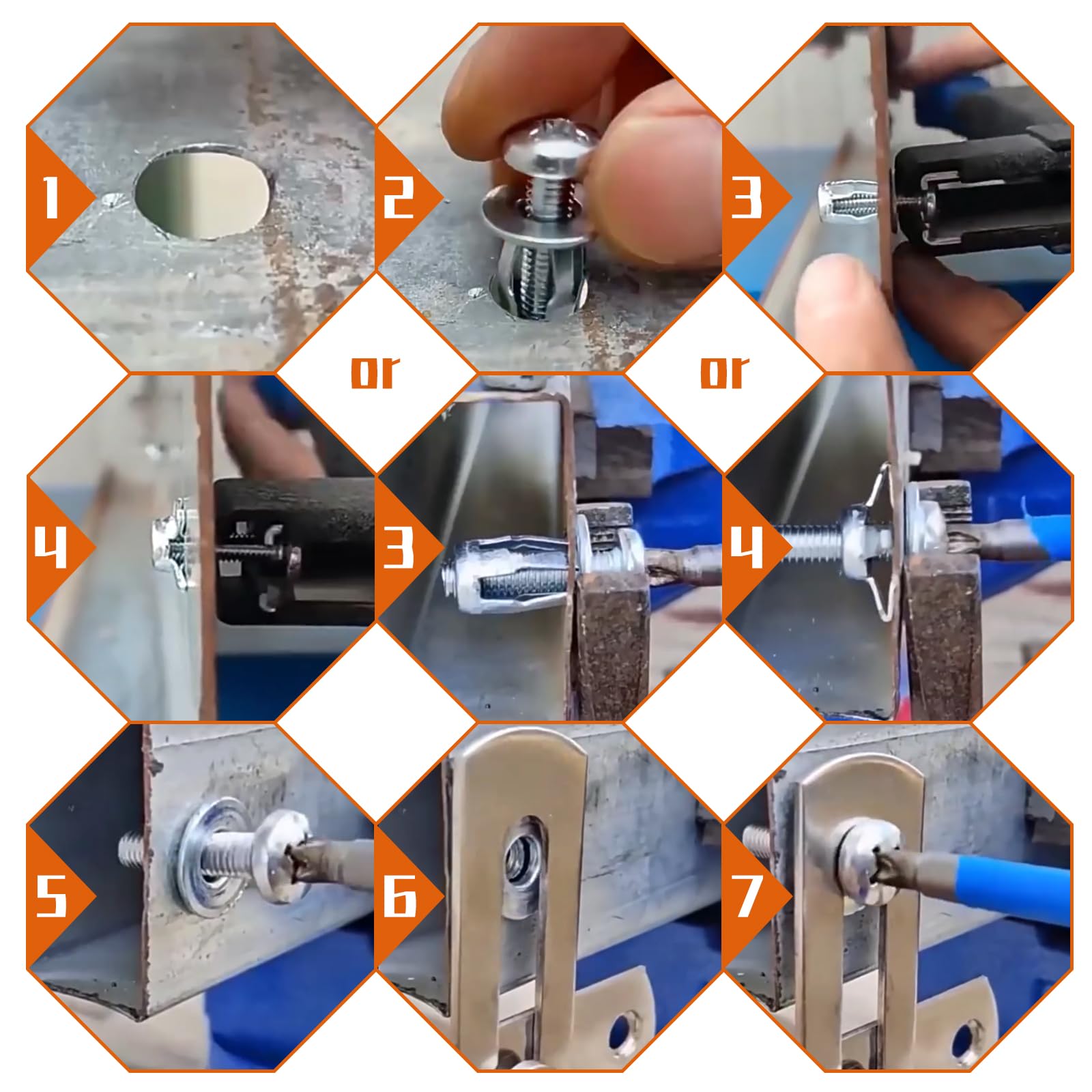 Metalowy kołek rozporowy M4 x 20 mm, 30 szt. metalowych kotw, rowki Jack Nuts, kołki rozporowe, cienkie mocowania, do drzwi pustych, ścian, cienka blacha żelazna