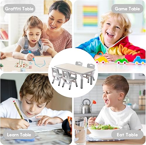 Miniatura 6 de Mesa y sillas para niños, Mesa y sillas para niños, Mesa y sillas para niños, Mesa para niños (4 sillas), Conjunto de mesa y silla para niños de 5 a