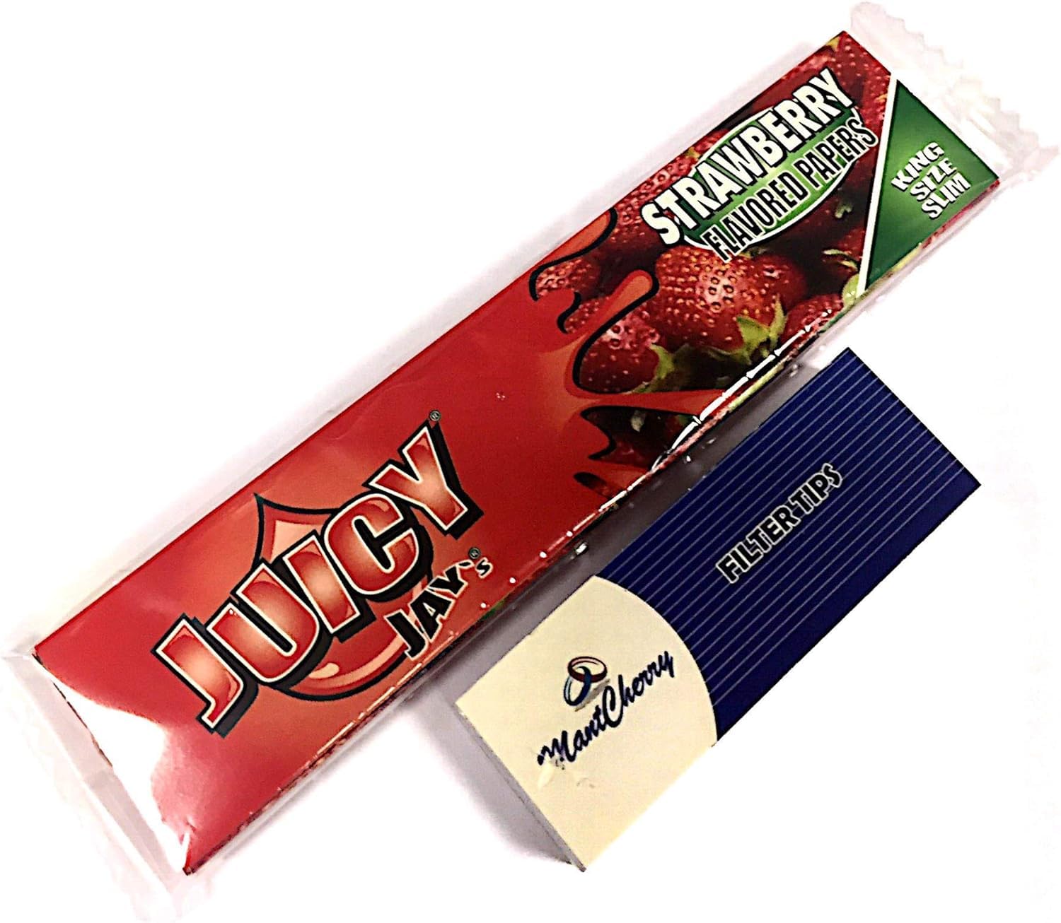 Juicy Jay's Montcherry Tips & 'Strawberry' King Size Flavored Papers - 3 Booklets By Trendz