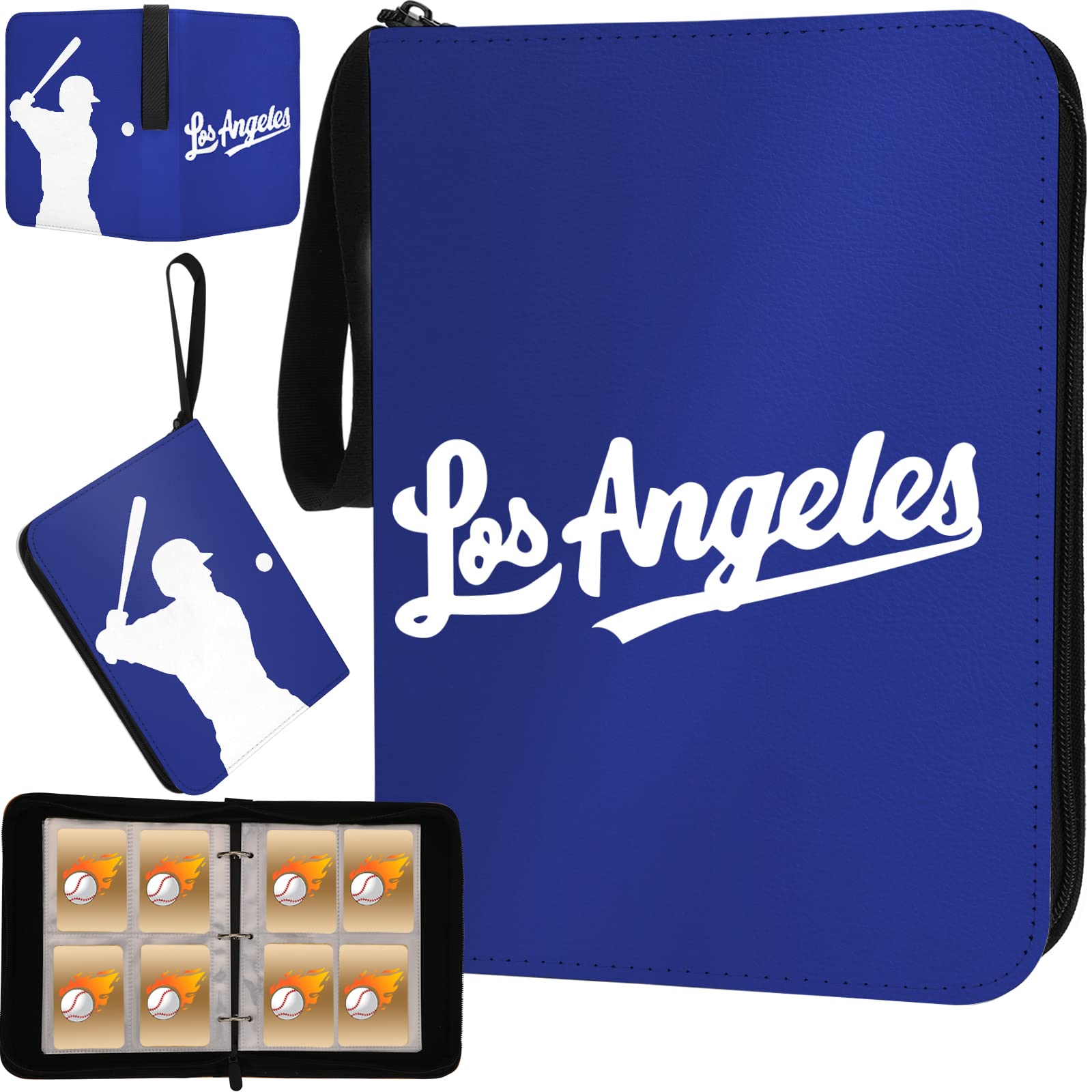 Amazon.com: Baseball Card Binder With Sleeves 400 Pocket, Los Angeles Card  Holder for Trading Cards, Collector Album Sports 3 Ring Binder Storage Book  Folder Organizer for Kids Gift : Office Products