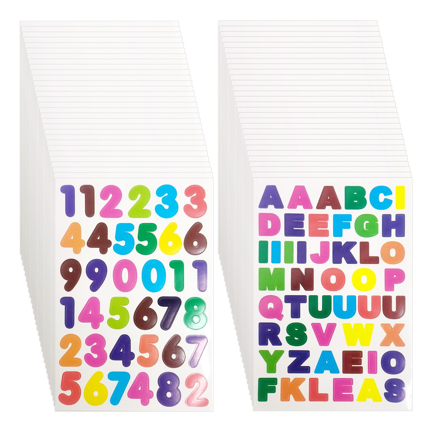 RNSKFG 60 Color Stickers, Digital Letter Stickers, Children'S Fun Stickers, Item Decorative Stickers, Creative Label Stickers.