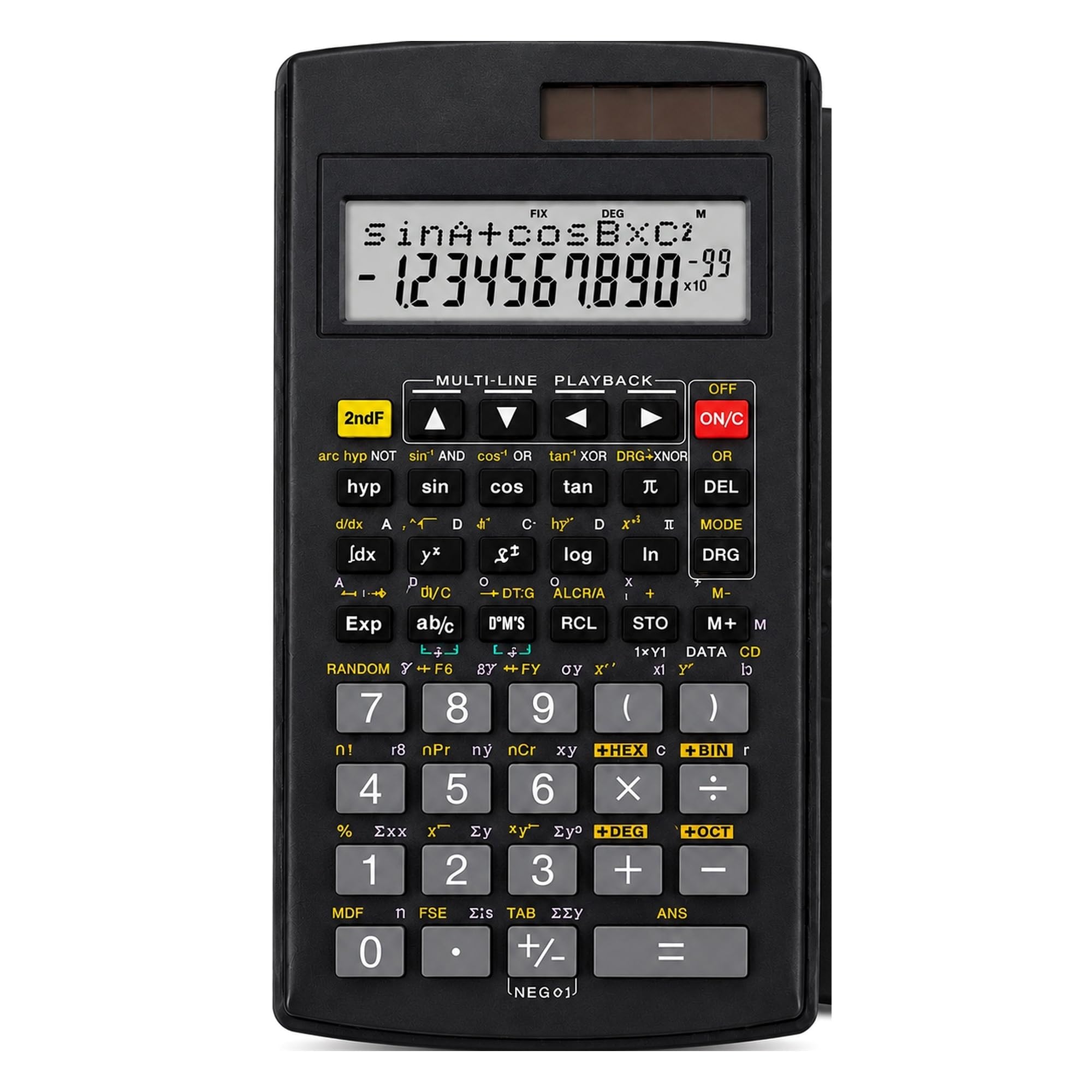 Scientific Calculator with 238 Functions, 2 Line Display, Advanced Maths Calculator with Hard Protective Case, Twin Power Solar & Battery, GCSE A Level School College University Engineering