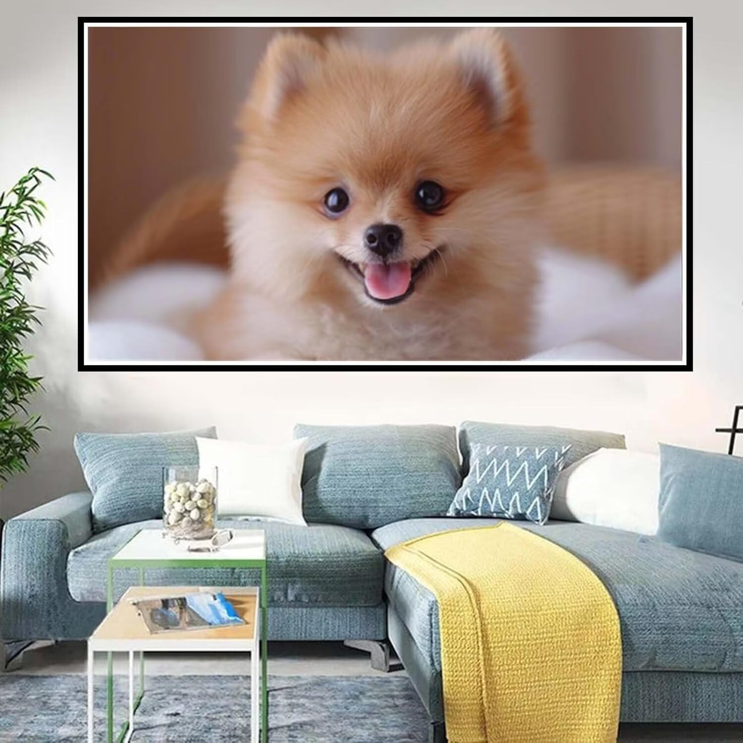 Diamond Painting Chien, 5D Chien Mignon Diamond Painting Grand Format 80x140cm, DIY Grande Taille kit Diamond Painting Point de Croix Cristal Art Peinture, Decoration Murale, Cadeau Femme - Z-424