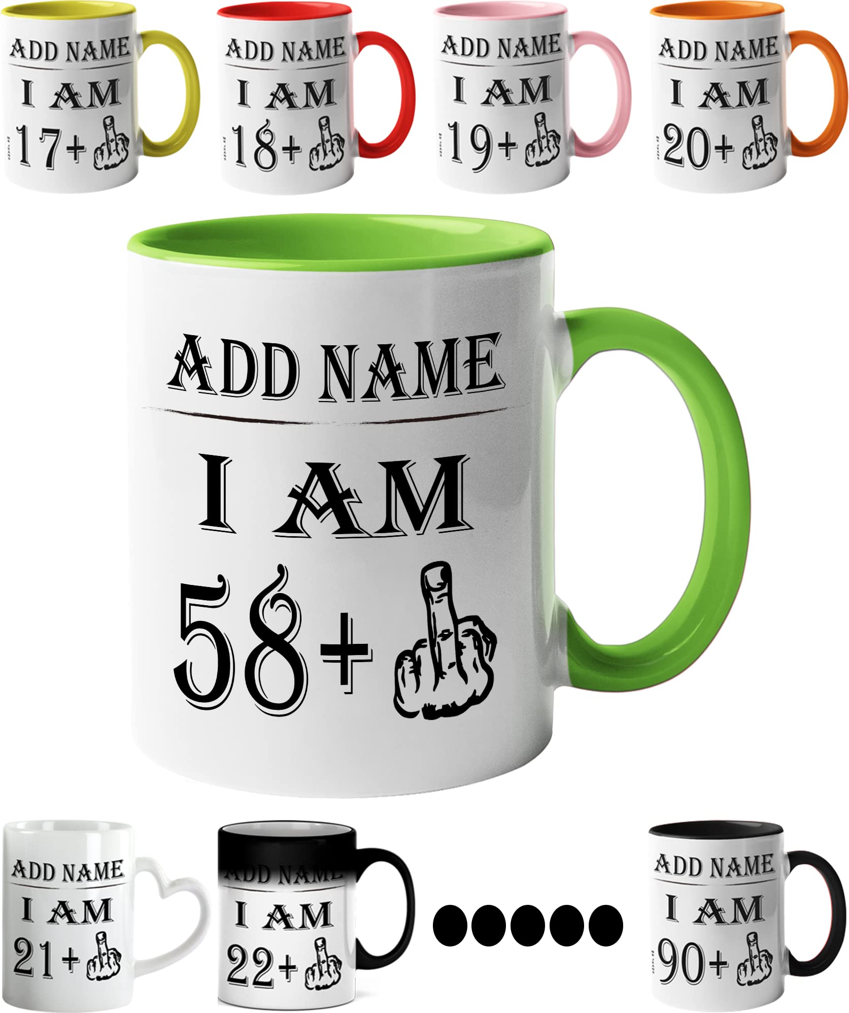 Mr Jeans LTD 59th Birthday Funny Mug - Personalised Mug/Cup - Add Name - I am 58 Plus one Coffee Mug Gag Party Idea as a Joke Celebration Fifty Adult Mug โ image 1