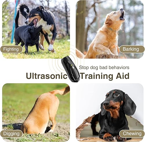 Miniatura 8 de Dispositivo antiladridos dispositivos ultrasónicos de mano de control de ladridos de perro dispositivo de disuasión recargable de 164 pies