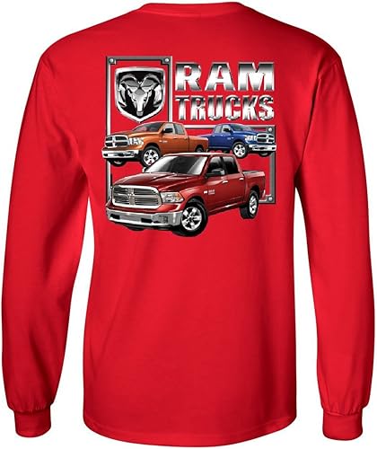 RAM Trucks HEMI Camiseta de manga larga Dodge RAM 1500 2500 3500 American Truck Tee, Negro, S