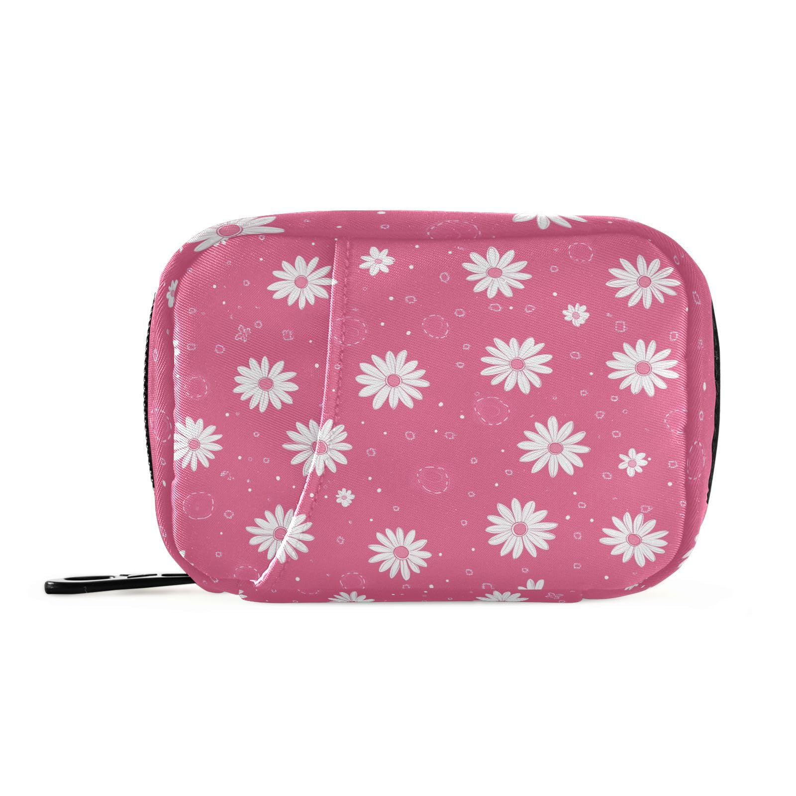Sletend Flower Weekly Pill Organizer Case Travel Portable Pill Bag for Medicine Vitamin Large Capacity Zipper Medicine Organizer