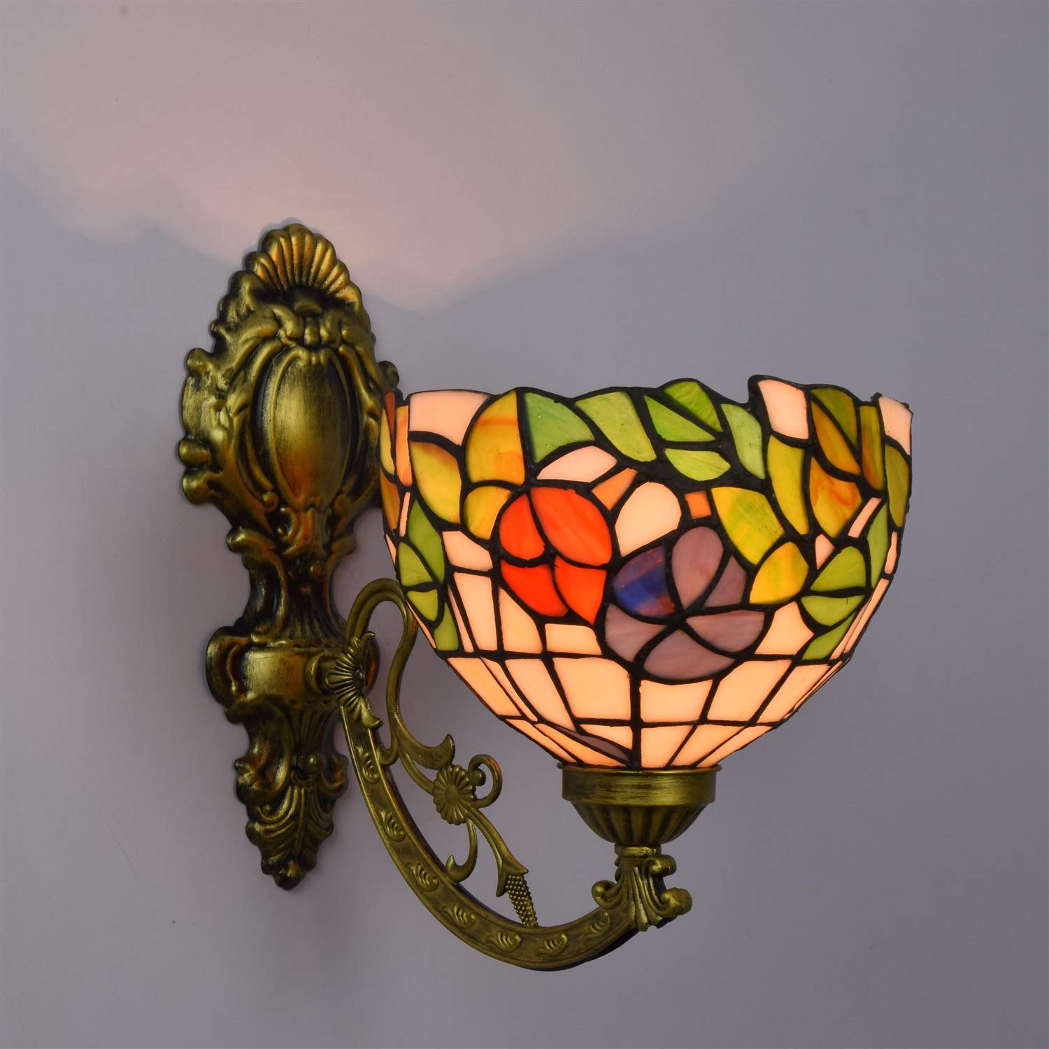 lámparas de pared, Vidrieras británica espejo moderno faros faros de jardín lámpara de pared lámpara pasillo mañana gloria de una cabeza de vidrio lámpara de pared lámpara de decoración luz de pared