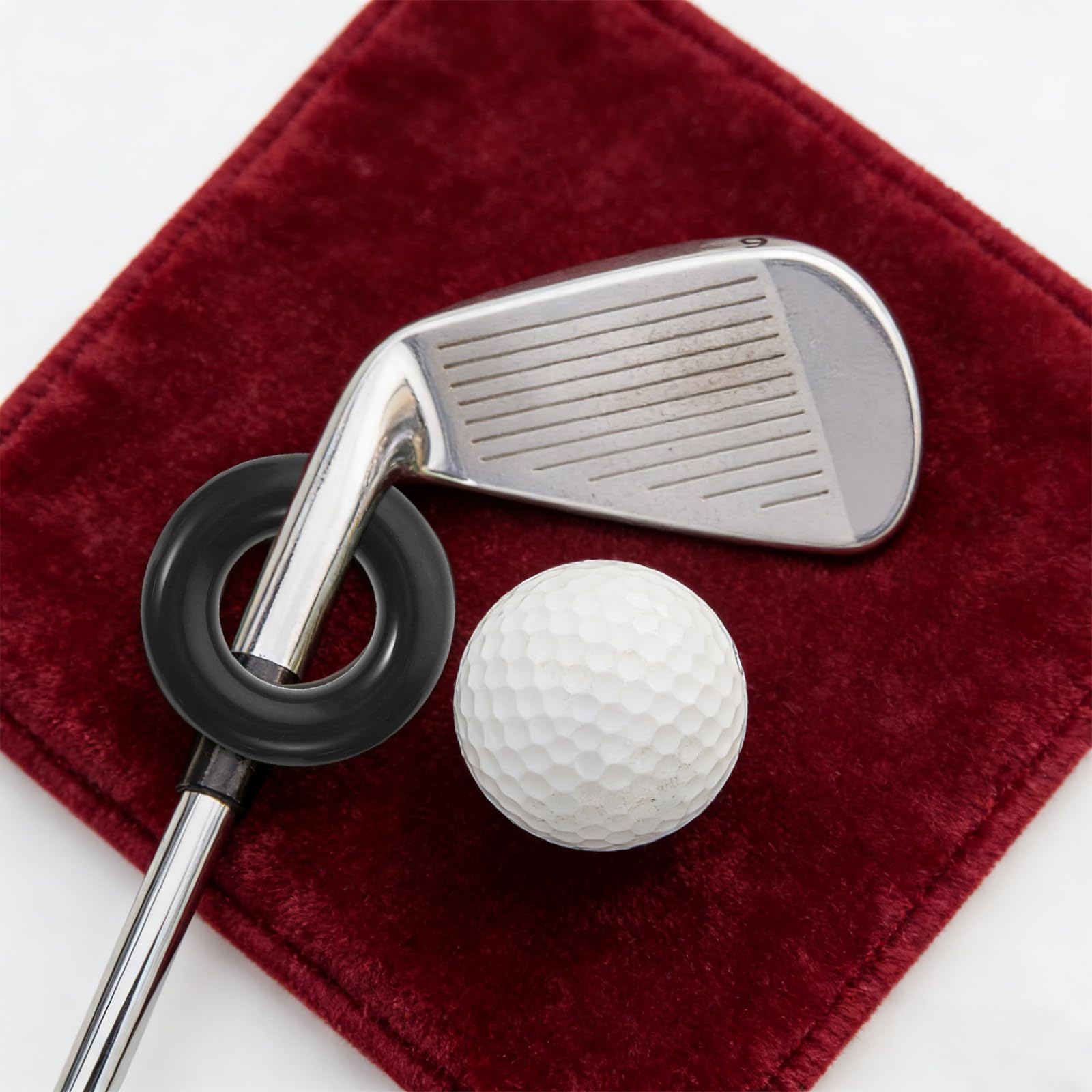 GANAZONO 5 Anillos de Práctica de Golf Negros, Pesas para Palo de Entrenamiento de Swing, Accesorios Ponderados para Golf, Ayuda para Entrenamiento de Swing, Equipo de Práctica