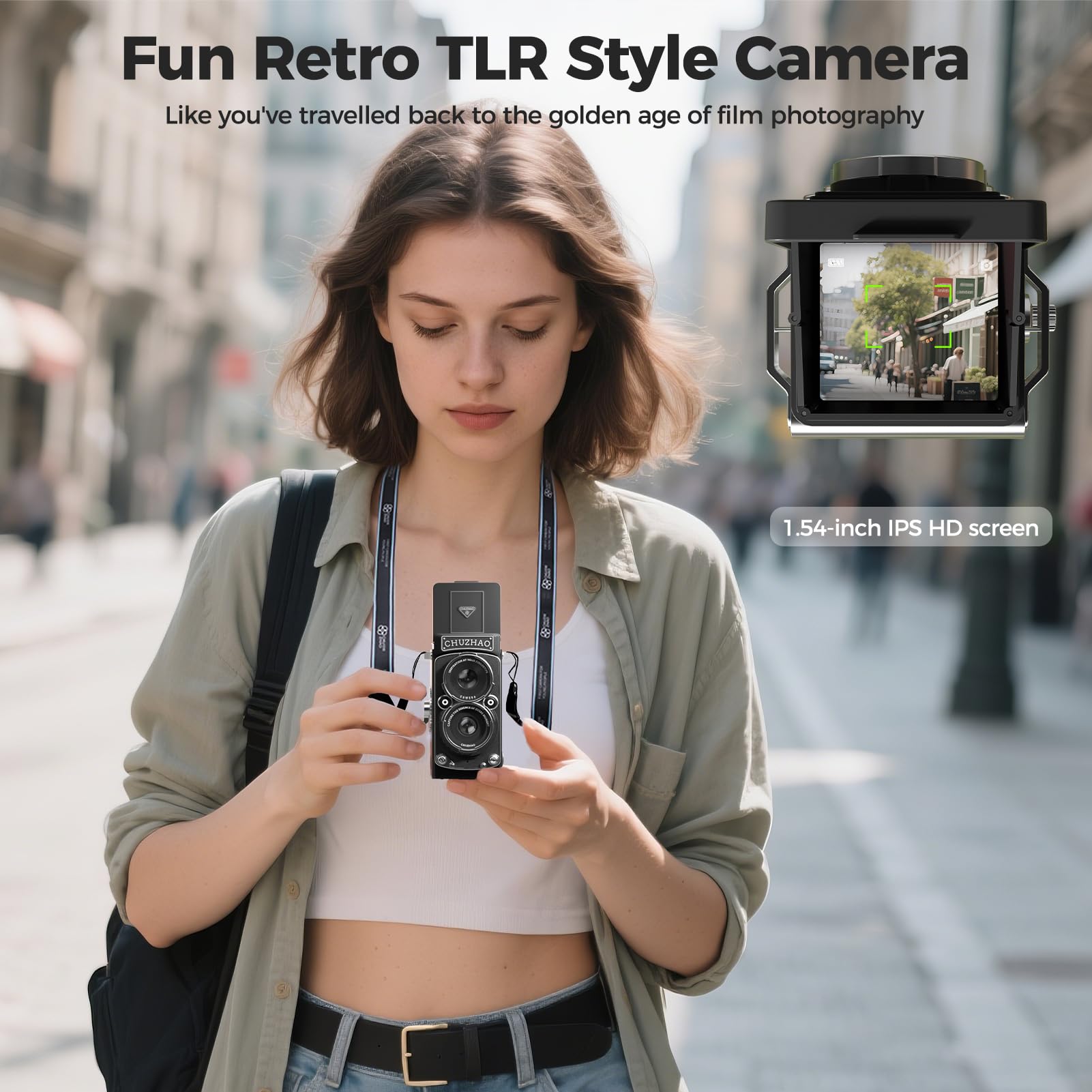 Amazon | CHUZHAO ヴィンテージミニデジタルカメラ、ポータブルTLR