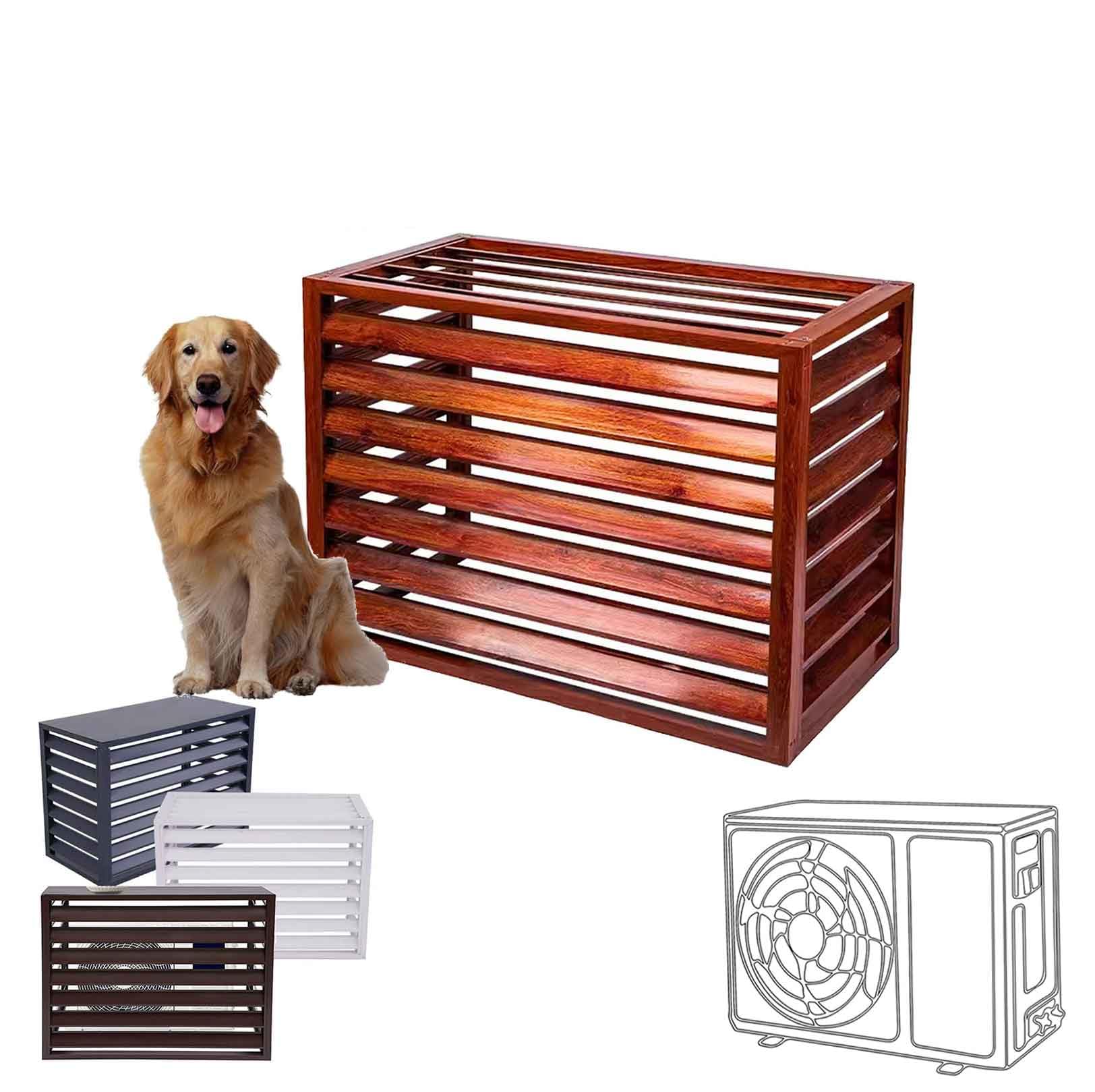 Pxkmouy 110cm Aluminum Air Conditioning Cover Outdoor Plant Display Rack Storage Shelf, outdoor condenser protective cover Privacy Fence Outdoor Flower Rack Shutters garden tools/air con