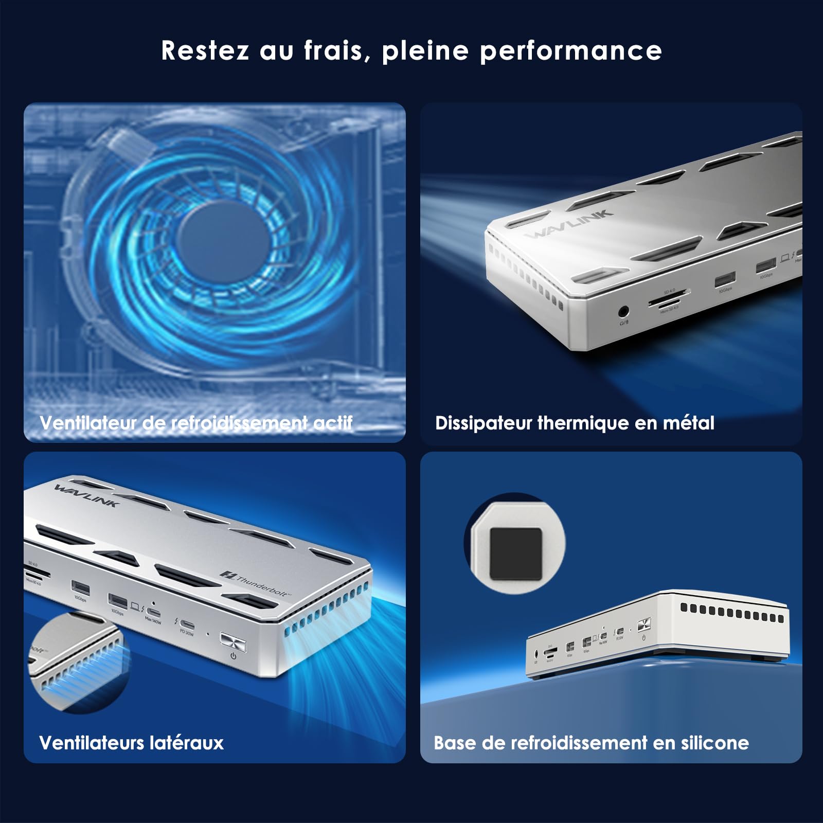 WAVLINK Station d'accueil Intel certifiée Thunderbolt 5