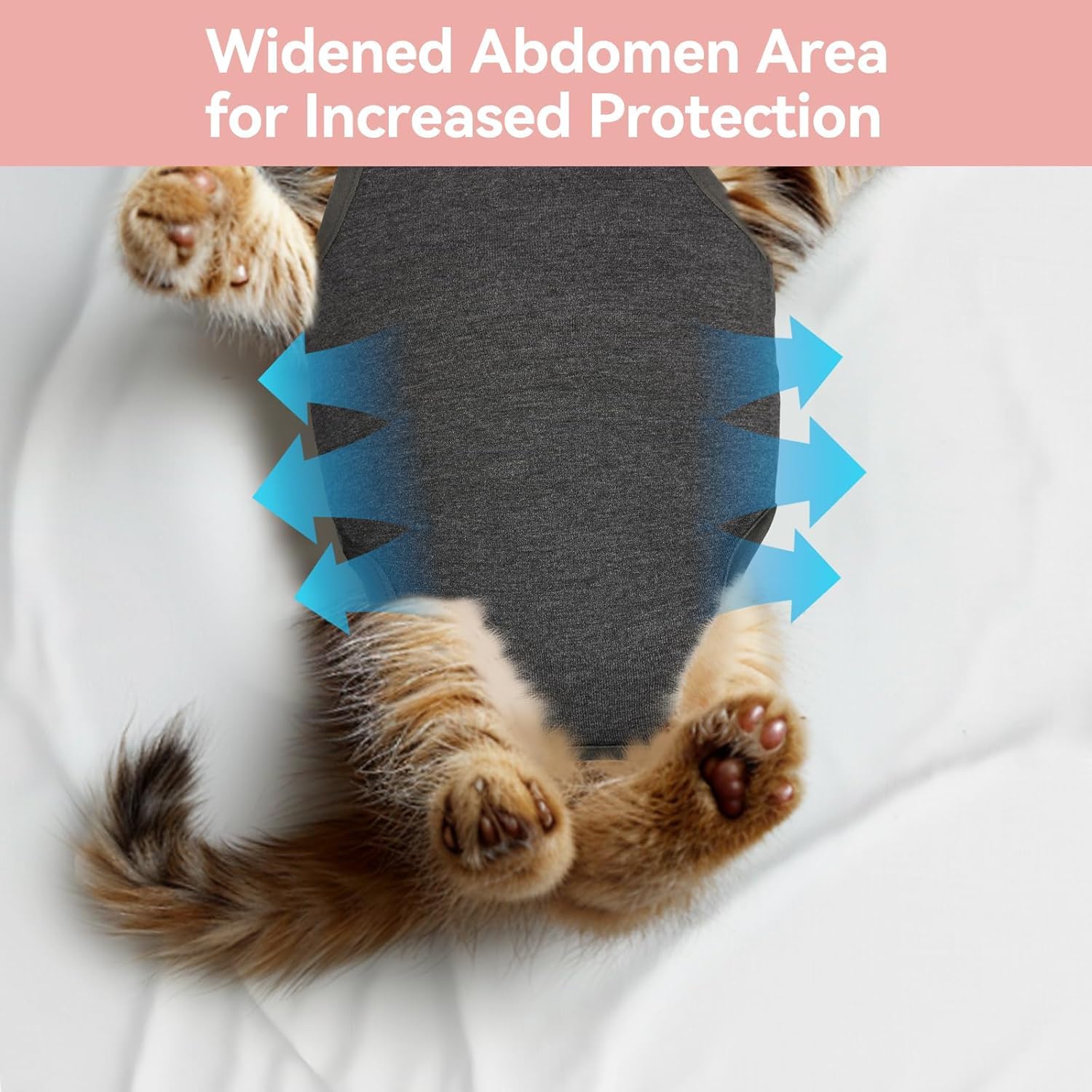 3 PCS Cat Recovery Suit for Spay Abdominal Wounds Female Cat Onesie for Cats After Surgery Surgery Recovery Suit Breathable Alternative Kitten Onesie for Cats Anti Licking (Grey - Image 3