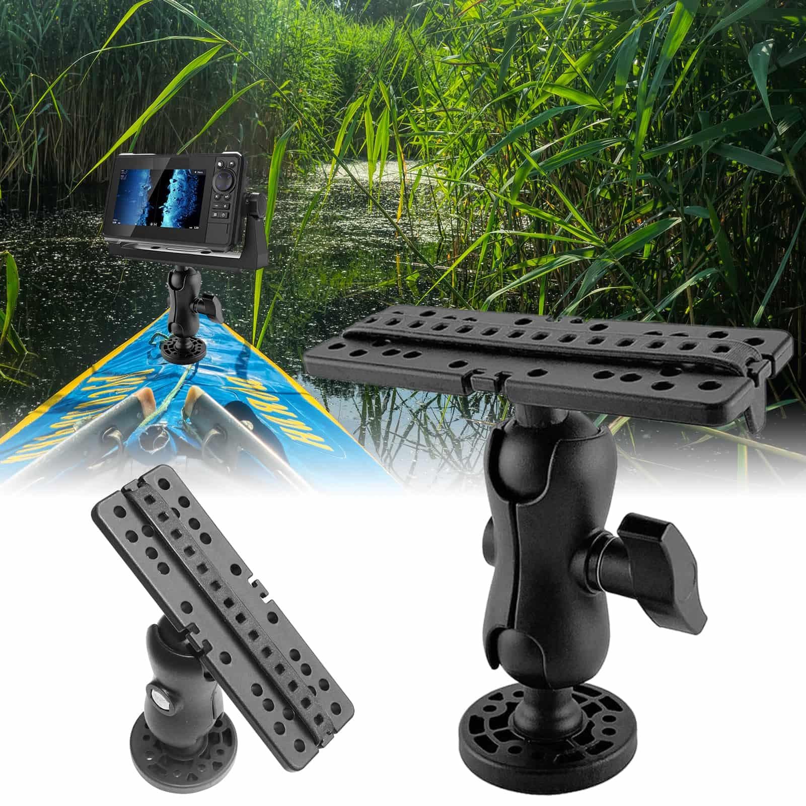Support Rotatif 360° Pour Sondeur De Pêche – Nylon, 15.8x6.5x15.5 Cm, Vis M5, Compatible GPS/Kayak/Bateau