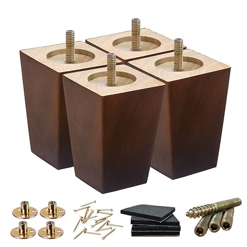 Wood Furniture Legs - 5 inch Sofa Legs Pack of