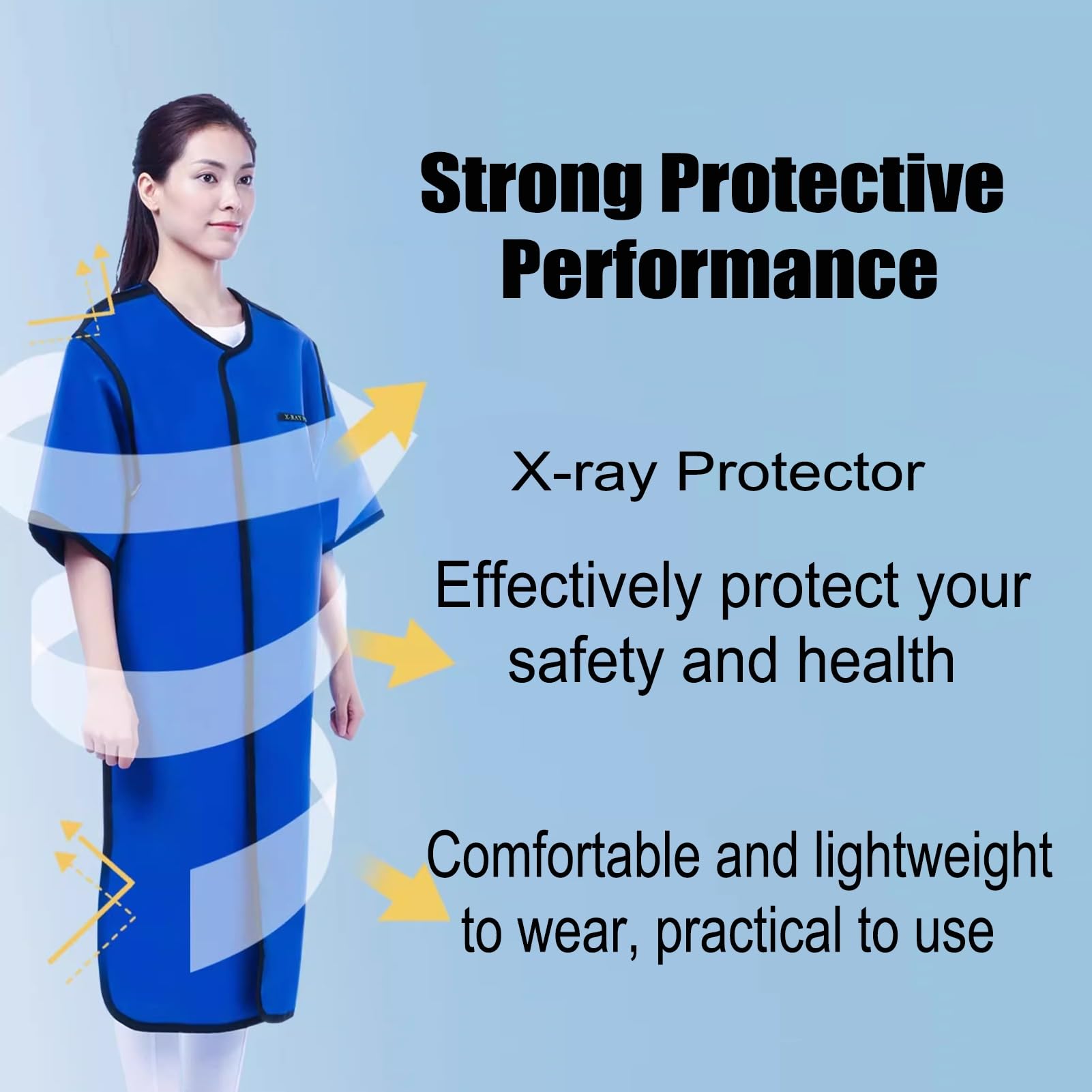 Delantal de Plomo Delantal De Plomo De Protección Contra Rayos X De Manga Corta, Chaleco De Plomo Con Escudos De Radiología For Adultos Con Cinturón Ajustable De 0,35 Mmpb(Small)