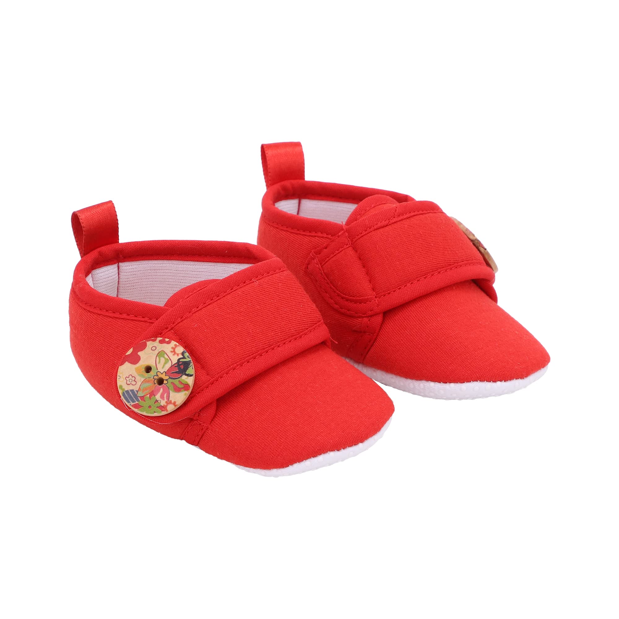 Coco Candy Kids Unisex Red Velcaro Button Shoes