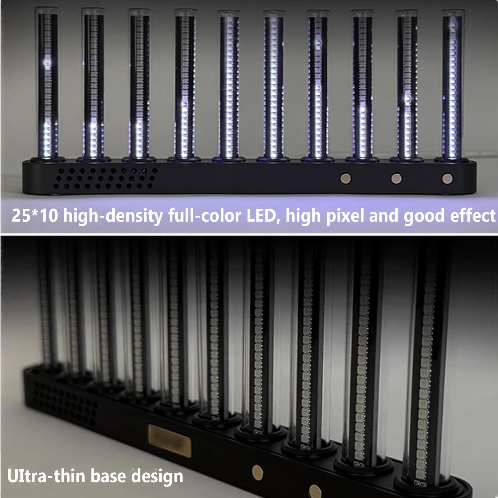 Lámpara Rítmica Musical Led, Luz Ambiental RGB Reactiva Al Sonido con 10 Tubos Luminosos, 6 Modos Dinámicos, para Escritorio, Estudio Y Sala De Juegos