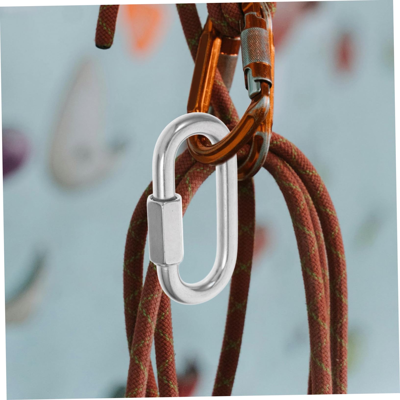 WOONEKY 10 piezas Conector Rápido para Cadena de Acero Inoxidable Paquete de Forma D Resistente Cierre Seguro para Extensión de Cadena y Sujeción de Cables para Remolques y Uso Industrial