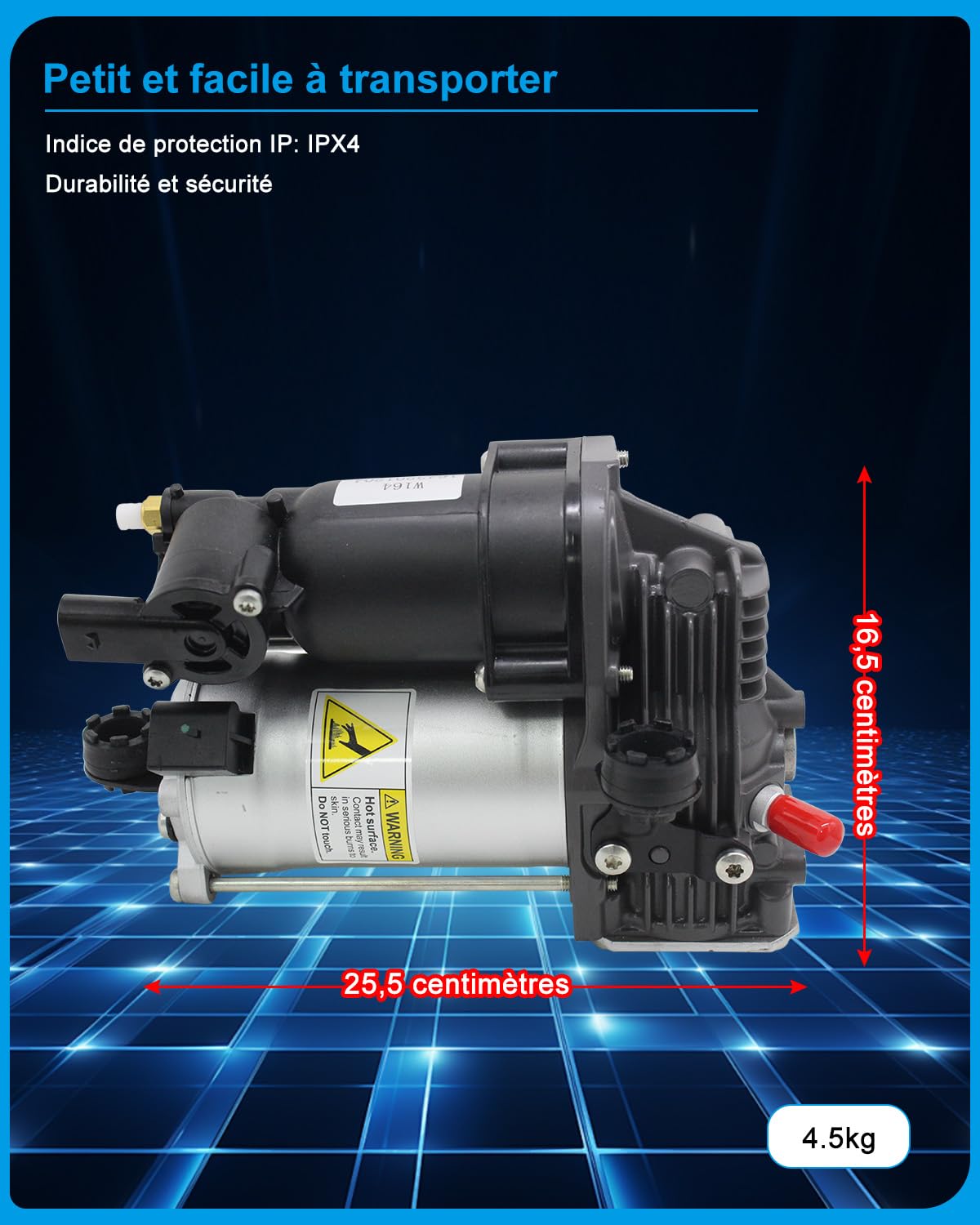 1643201204 compresseur de réglage de niveau de suspension pneumatique pour Benz X164 W164 GL320 350 420 450 500 ML63AMG 280 300 320 350 420 500 avec douille de support 2005-2011