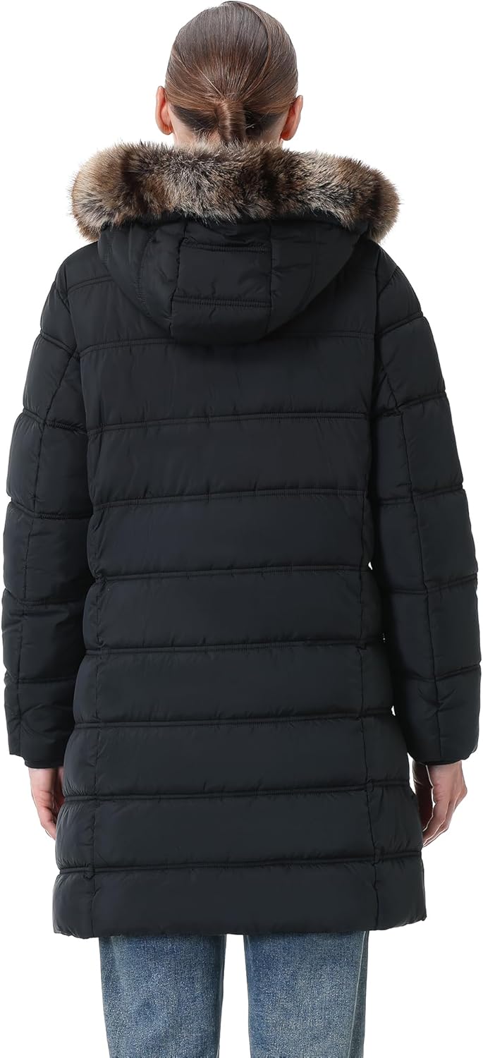 Women's Winter Coat Waterproof Long Puffer Jacket with Detachable Hood - Image 6