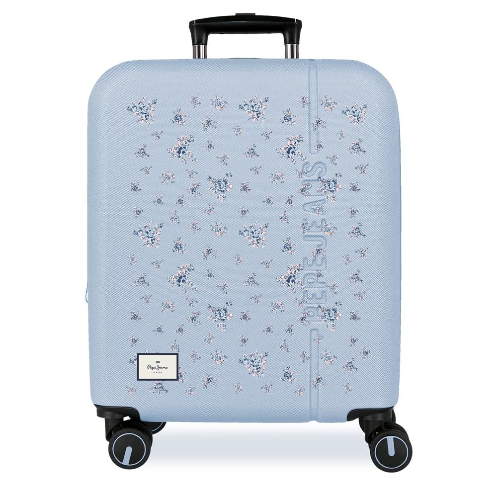 Pepe Jeans Olivia Maleta de Cabina Azul Claro 40x55x20 cm Rígida ABS Cierre de combinación Integrado 37L 2,6kg 4 Ruedas Dobles Extensible Equipaje de Mano by Joumma Bags
