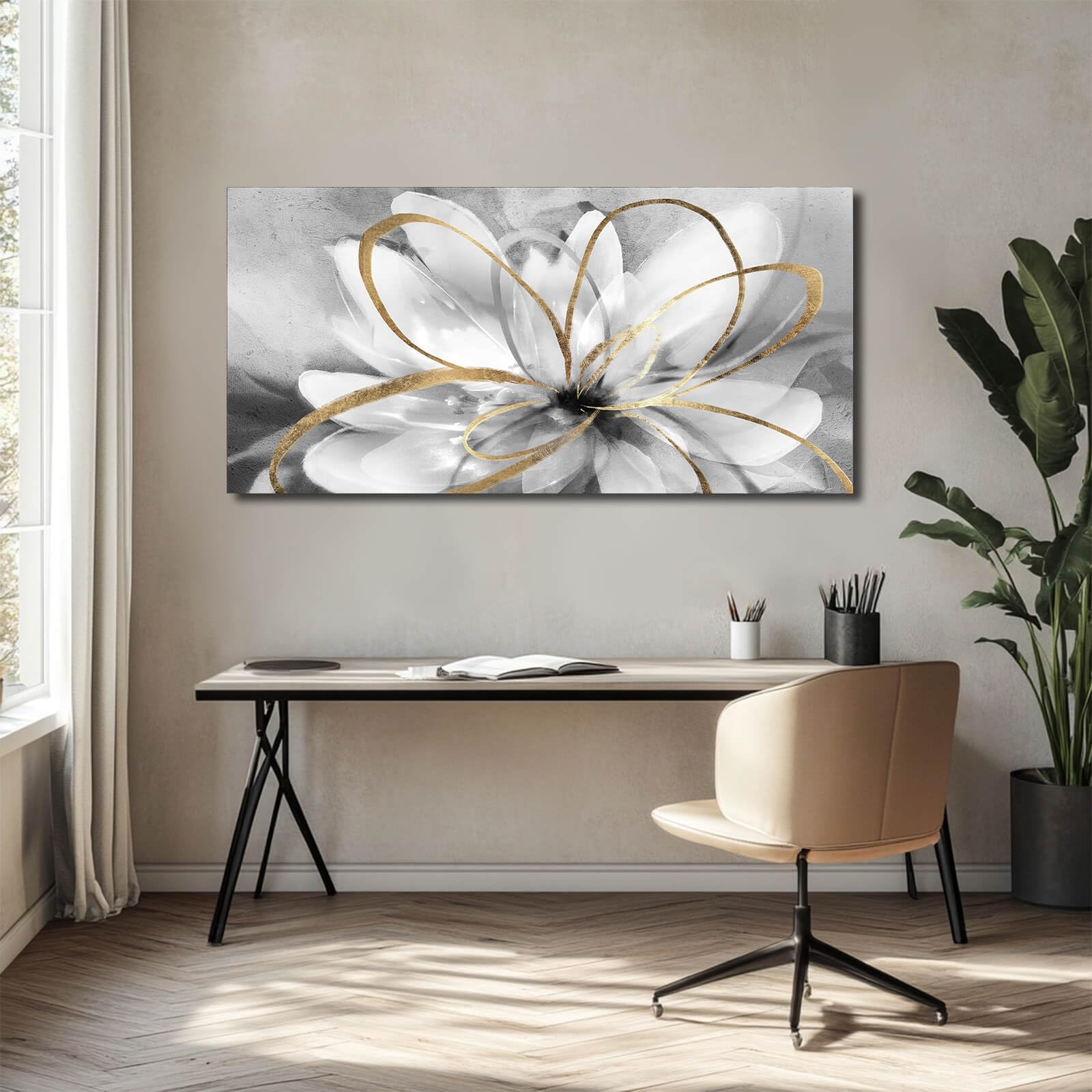 Amazon.com: SOUGUAN Black and Grey Wall Decor Flower Art Work