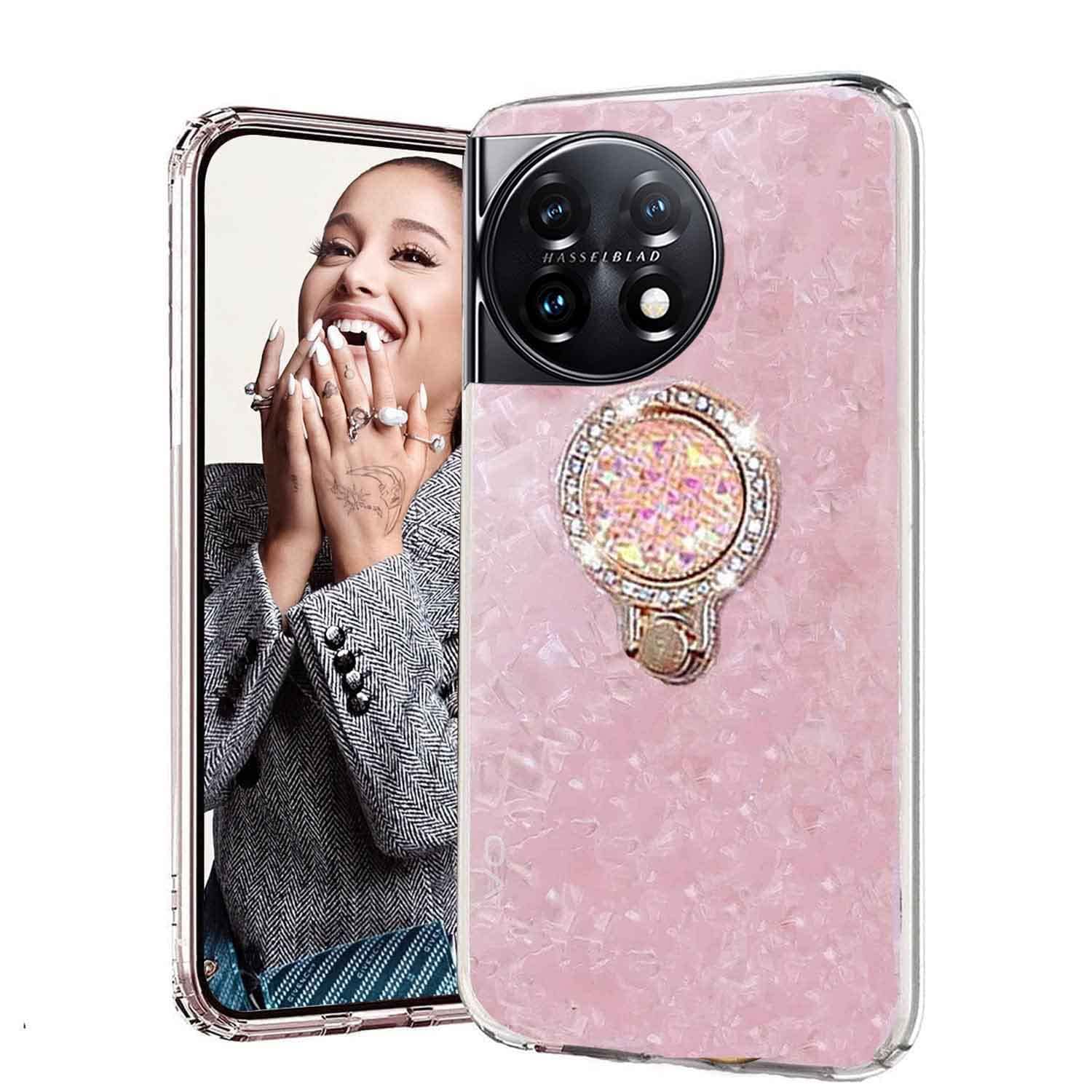 KC Back Cover for Oneplus 11 5G, Diamond Stones Ring Stand Holder Shell Soft Slim Silicone Case (Pink) (B0C3H3TG3Q) Amazon Price History, Amazon Price Tracker