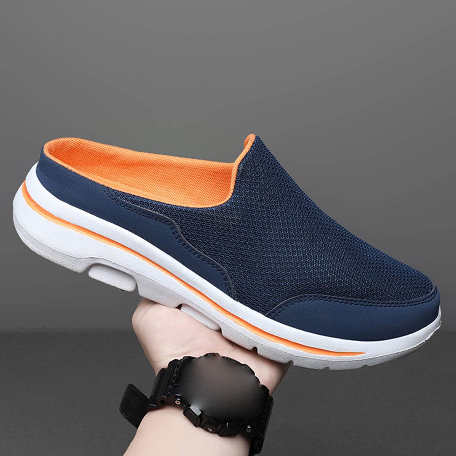 Zapatos casuales para hombre, zapatos deportivos de moda y color sólido, patrón de verano, malla transpirable, cómoda, parte inferior plana, antideslizante, casual