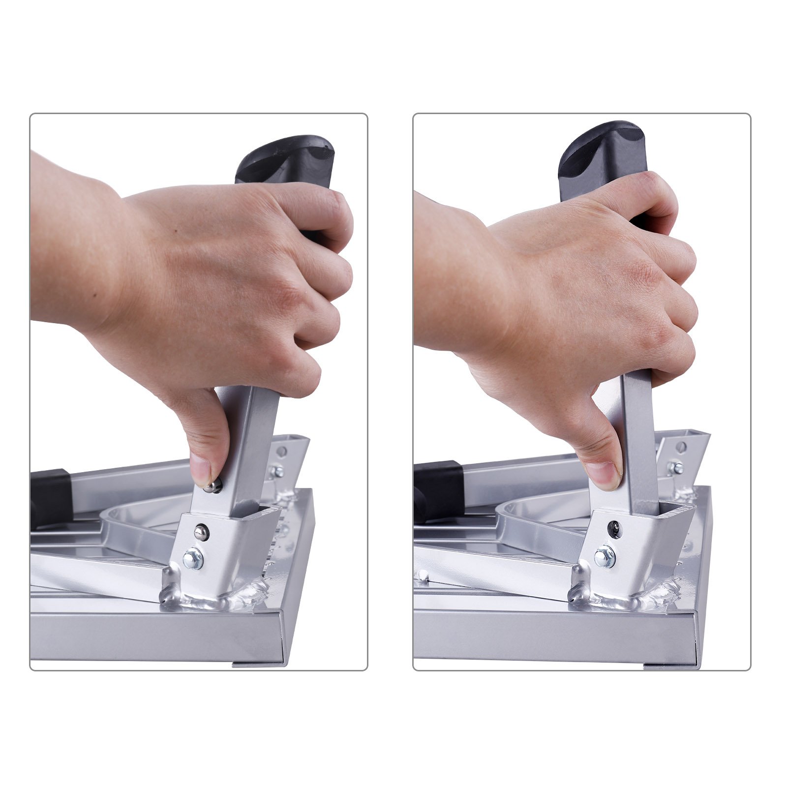 HDM 47x30x23cm Aluminium Klapptritt Trittleiter 1 Stufe Arbeitsplattform Max Belastung 150 kg für Küche,Bad,Camping und mehr, faltbar Hocker Leiter mit Anti-rutsch Matte