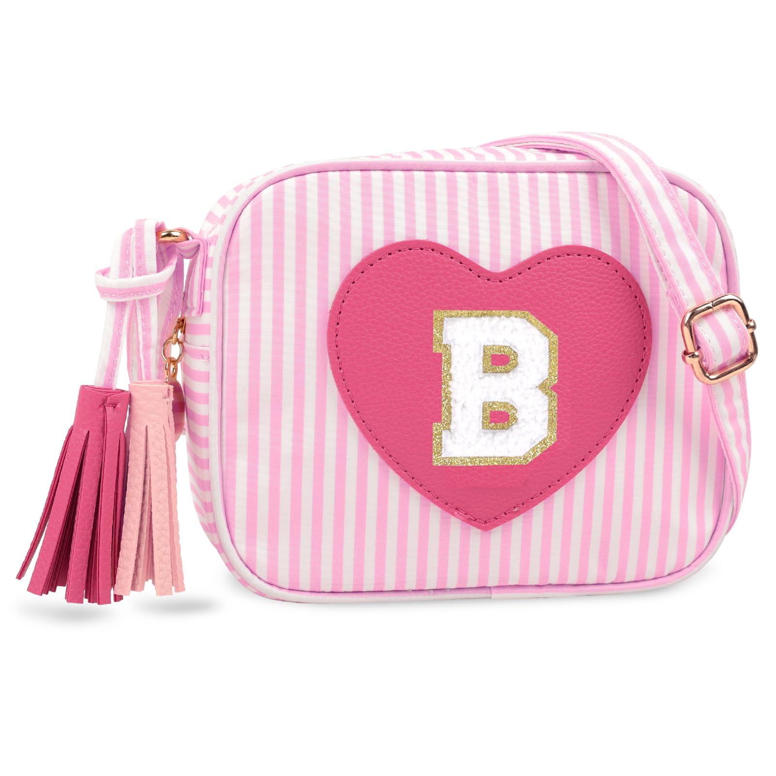 UIXIZQ Personalized Toddler Purse for Girls 2–10, Cute Little Girl Purse &amp; Kids Wallet, Small Initial Shoulder Crossbody Bag, Birthday &amp; Christmas Gift for Daughter(Pink,B)