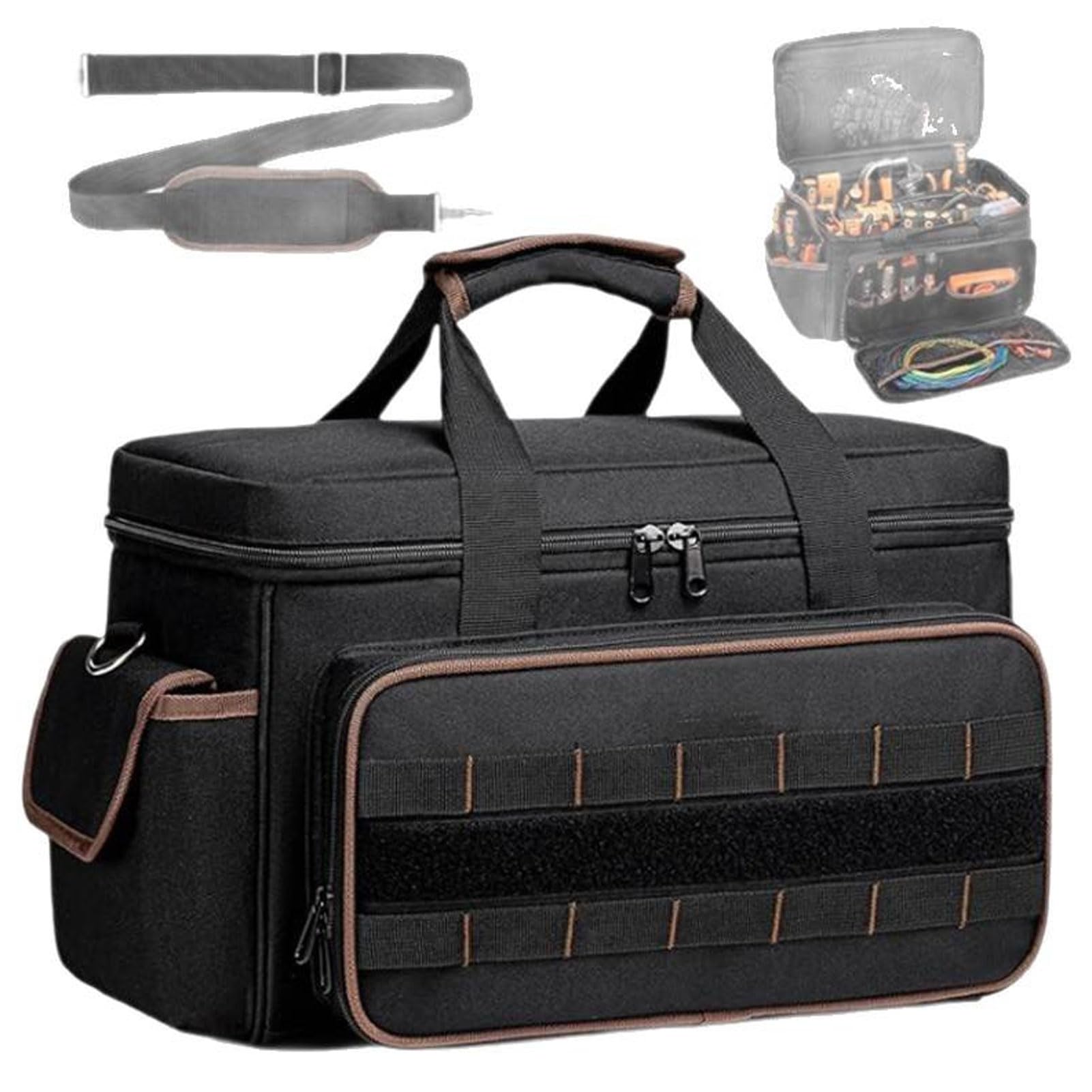 Luocute Sac à Outils Robuste 17 Pouces, Tissu Oxford, pour Usage