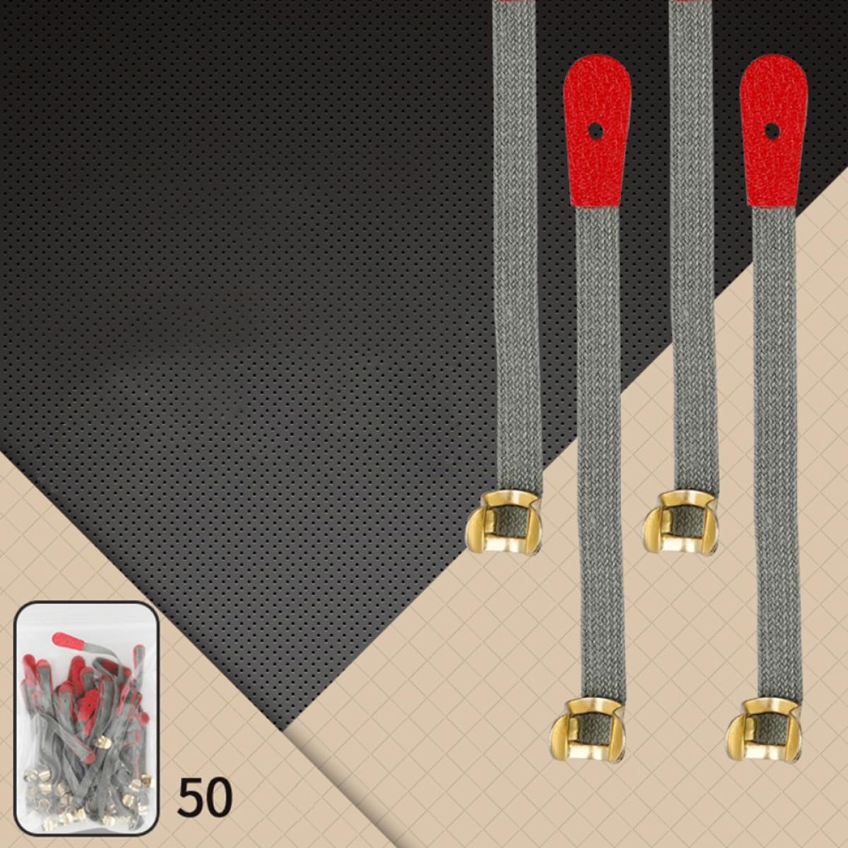 50 Stück Klavierdämpfer Befestigungswerkzeug aus Langlebigem Material Kleines Klavierstimmseil mit Metallschnalle Leicht und Tragbar für Klavierstimmer und Musikschüler