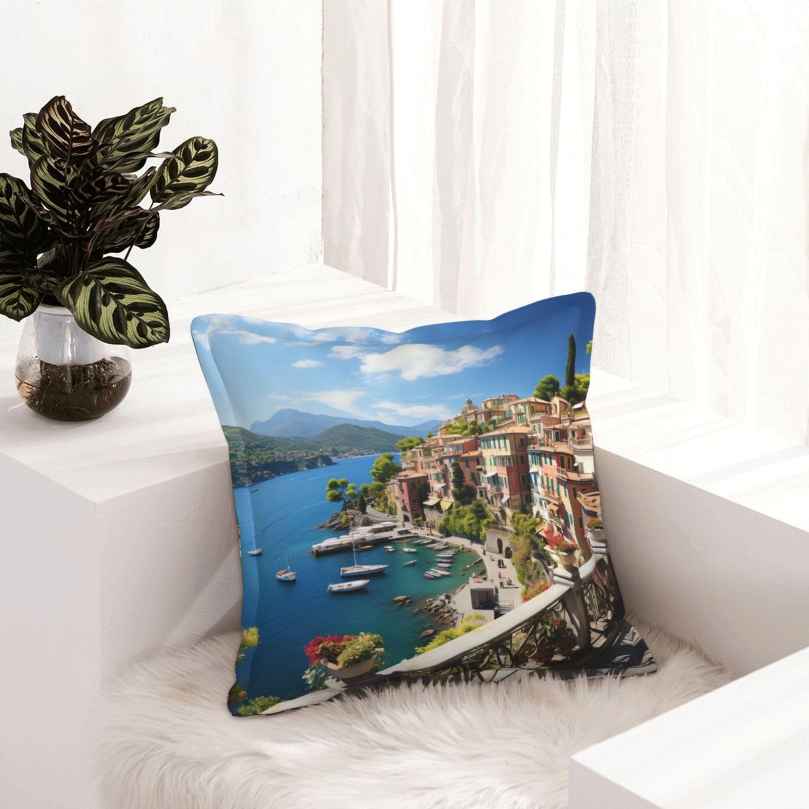 Housse de coussin en similicuir chic 40x40 cm pour salon rustique