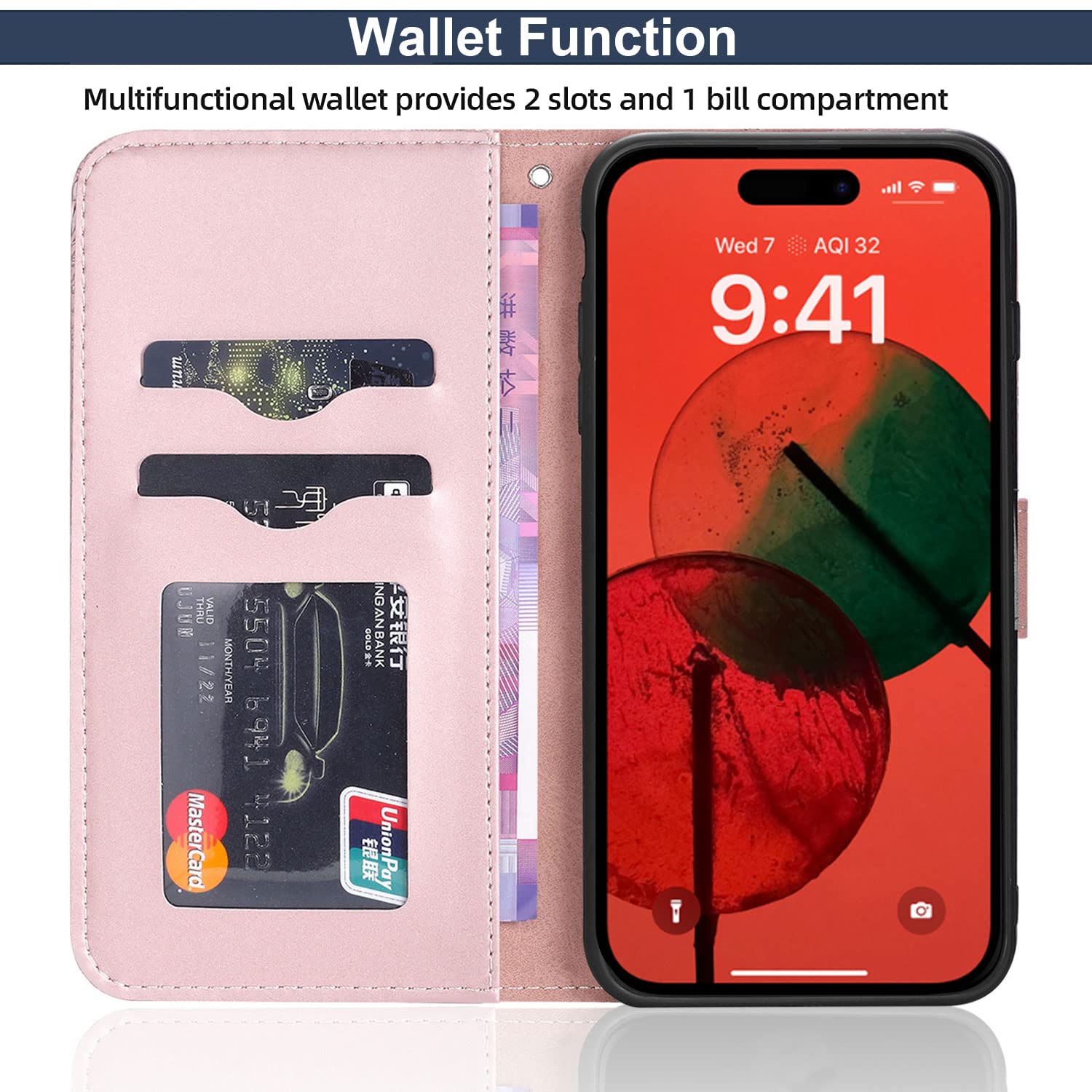 Aisenth Wallet Case for iPhone 15 Pro Max (6.7 inch) - Image 3