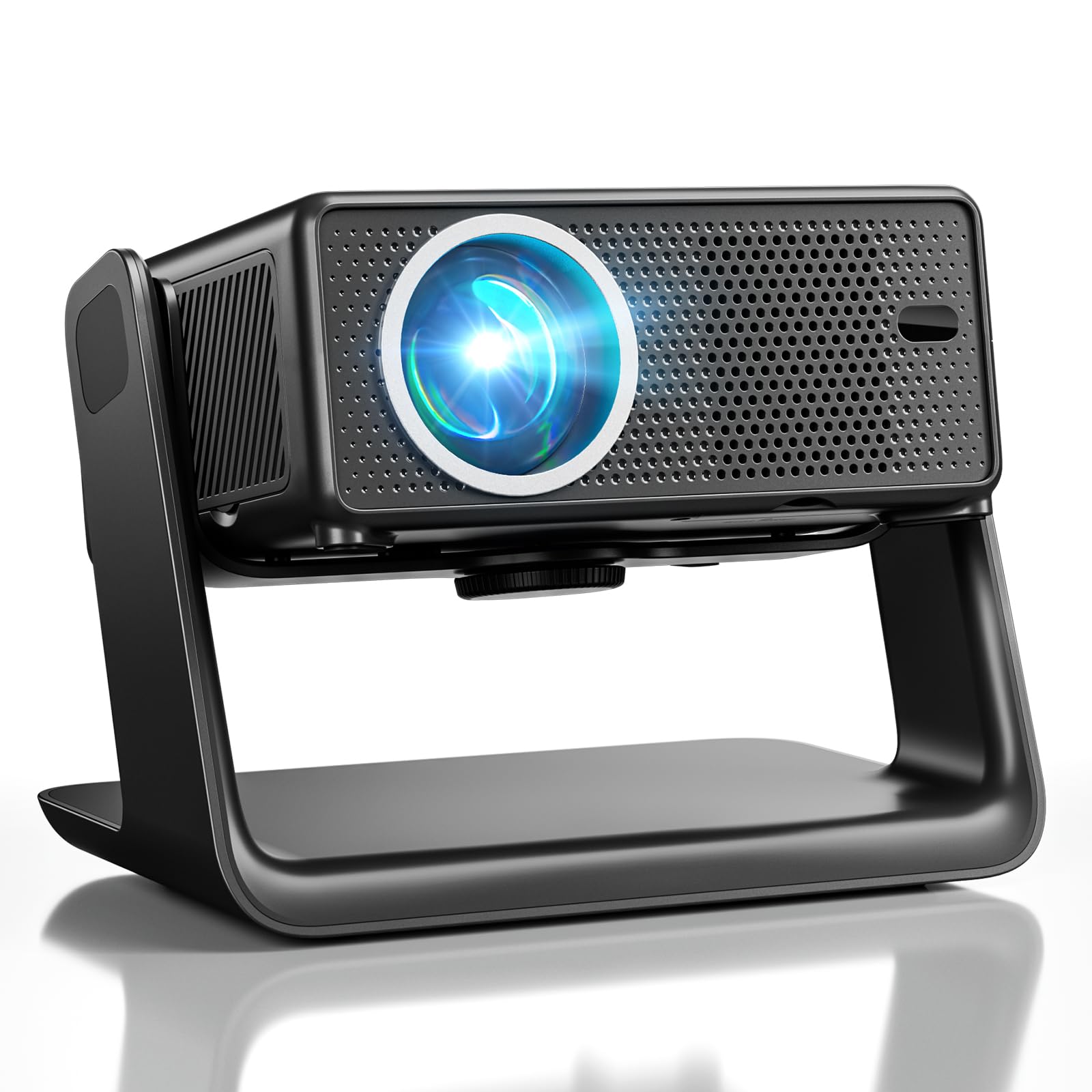 Projector Compatible with Netflix 28000 Lumens, Einyoumily, WiFi6 Bluetooth, Portable Projector Electric Focus/4D Trapezoid Correction, Supports 100000+ Apps