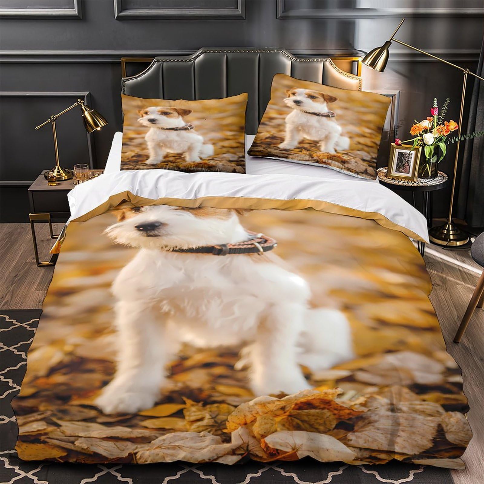 Housse de Couette Chiot en Microfibre Ultra Douce Haute Densité King