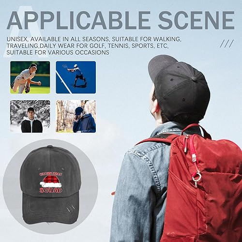 Vista 8 de ZOOBO Christmas Squads Hats Trucker Cap Dark Grey Hats for Women Gifts for Dad Cycling Caps