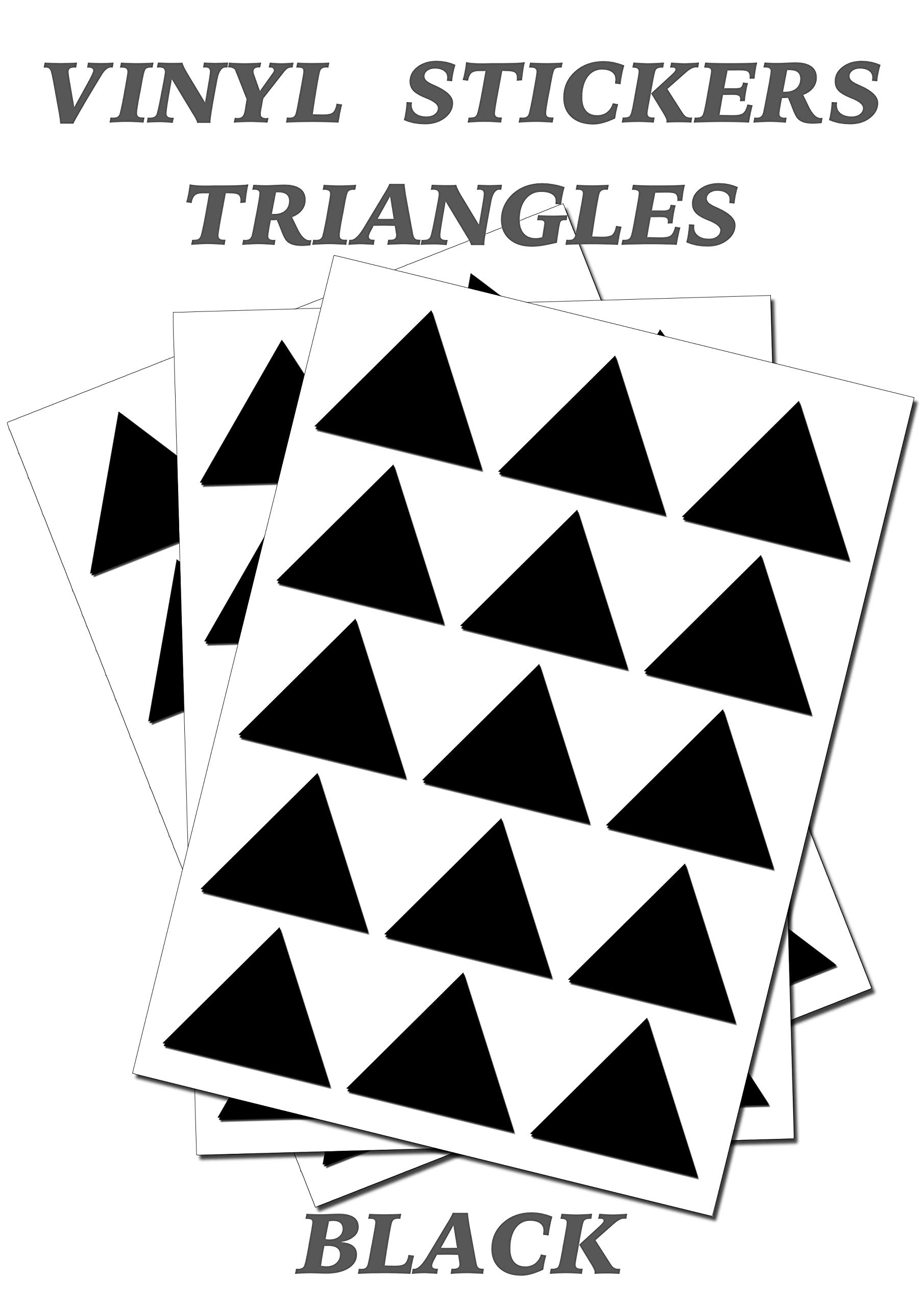 120 Black Triangles - Removable Self Adhesive Waterproof Durable Vinyl Stickers - Digitally Cut to the sticker Shape - size 10mm