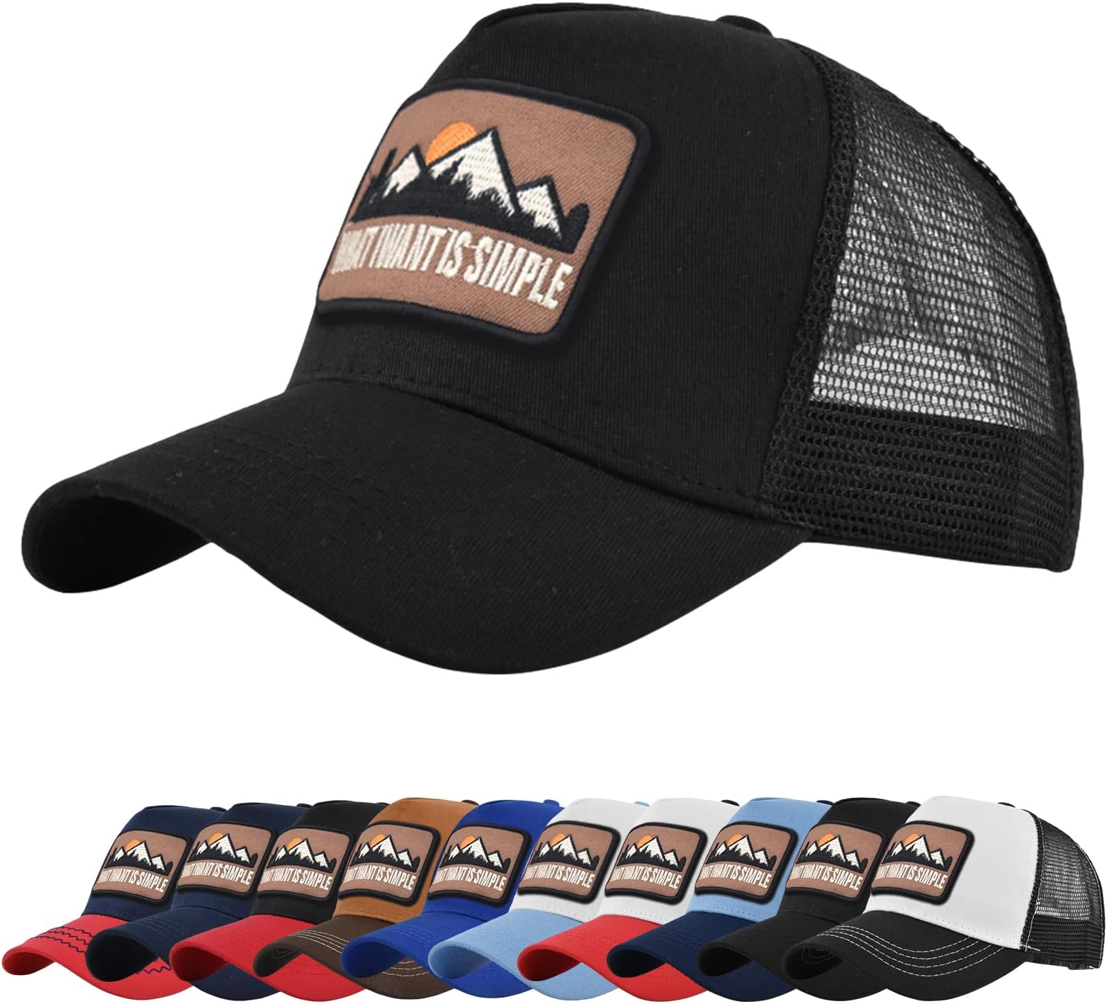 – Trucker Cap Embroidered Baseball Hat - Unisex Mesh Back Sun Hat for Casual, Outdoor & Hip Hop Sport Wear