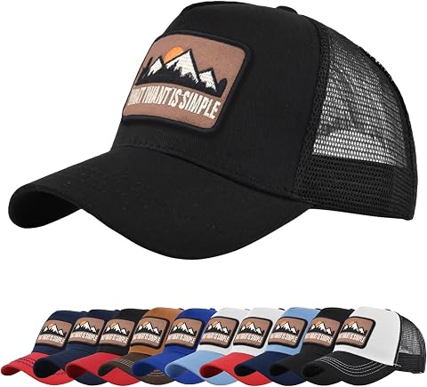 Tiakay Trucker Cap Embroidered Baseball Hat - Unisex Mesh Back Sun Hat for Casual, Outdoor & Hip Hop Sport Wear