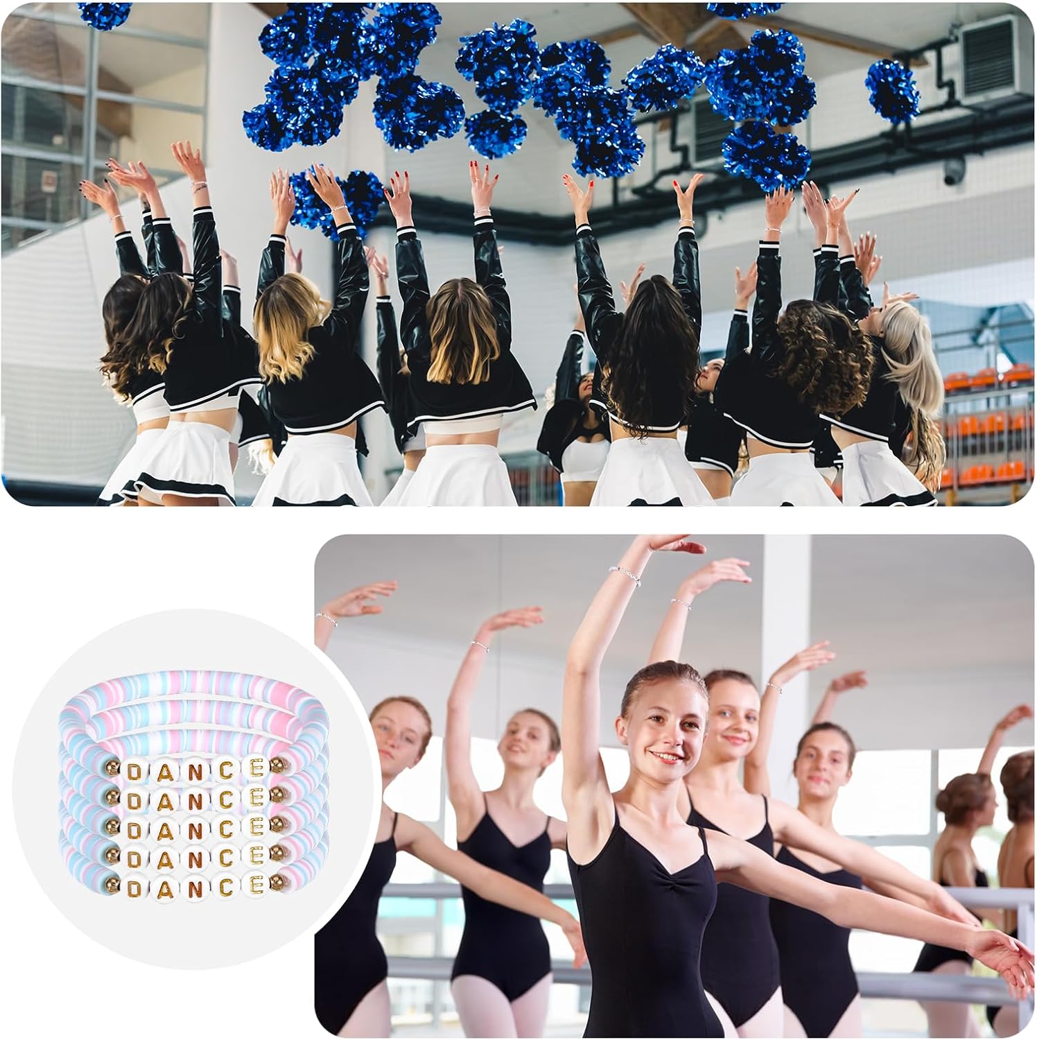 24Pcs Dance Bracelets Bulk Dance Accessories Gifts for Dancers Women Bulk Pink Friendship Polymer Clay Bracelets Ballerina Stuff Ballet Jewelry Dancer Party Favors Team Gifts - Image 5