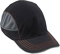 Ergodyne Skullerz 8950 Bump Cap Hat - Baseball Style Long Brim Black, Breathable HDPE Shell, EN 812 Compliant Head Protection