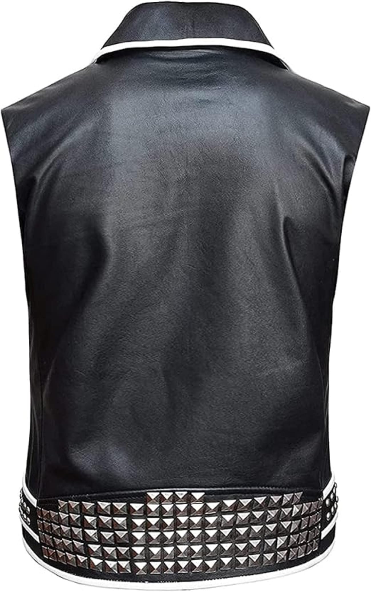 Gilet da uomo in pelle punk rock nero stile motociclista e giacca stile gotico